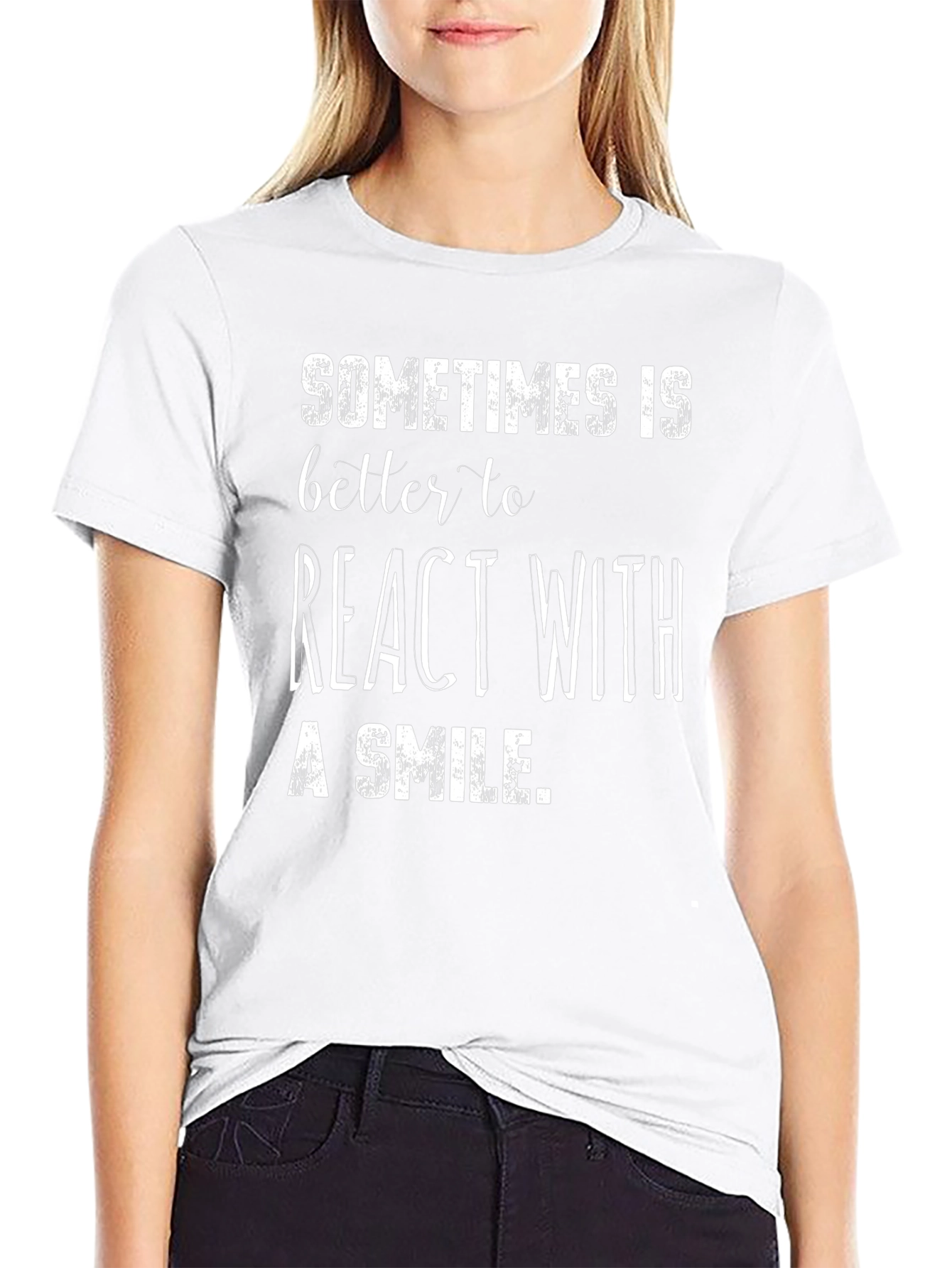 React with a Smile Black T-Shirt