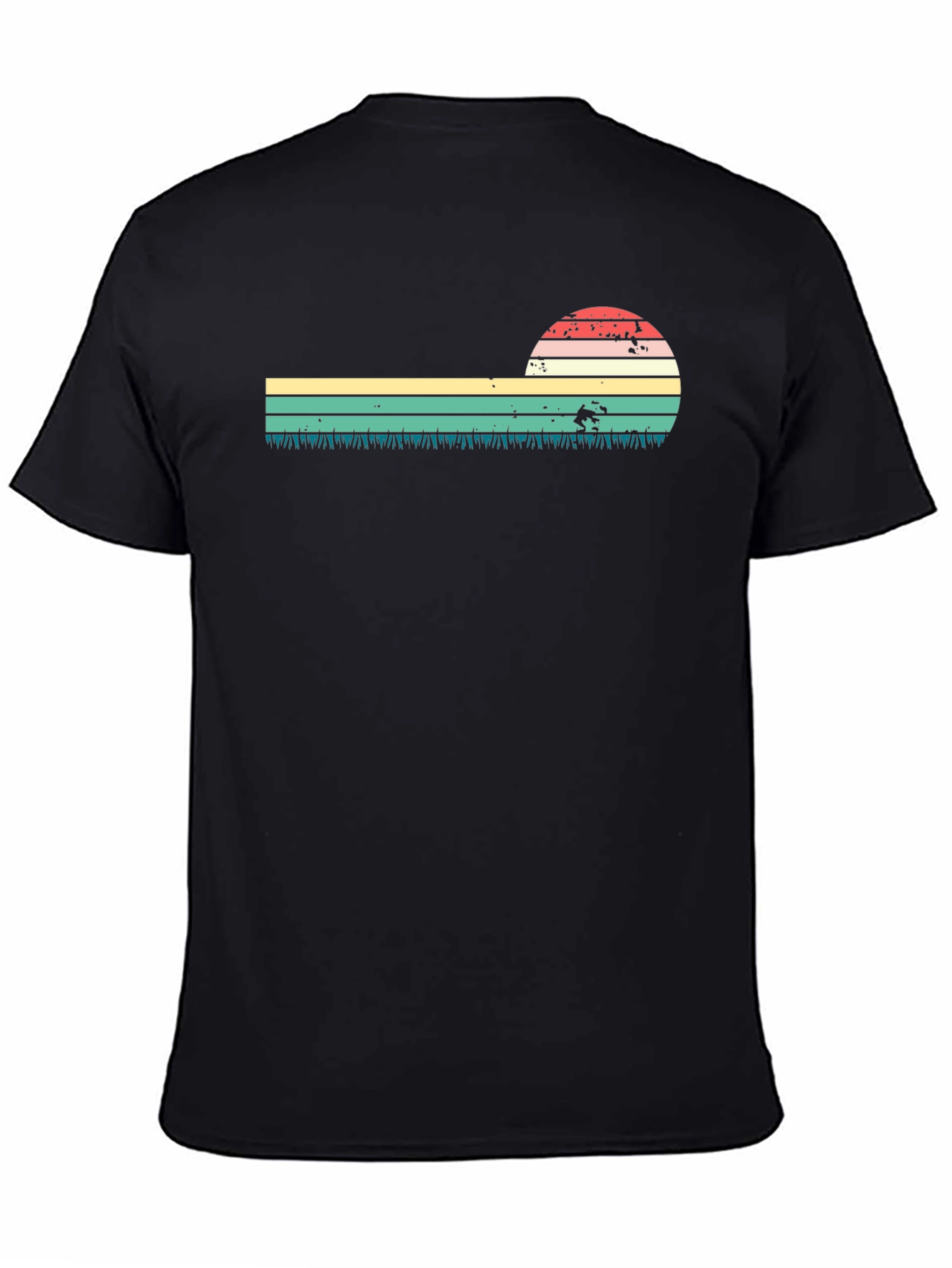Retro Sunset Black T-Shirt