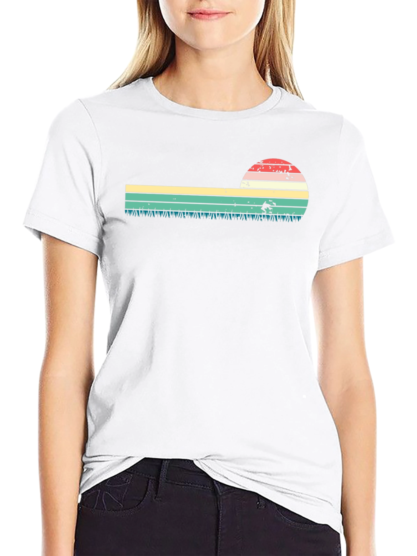 Retro Sunset Black T-Shirt