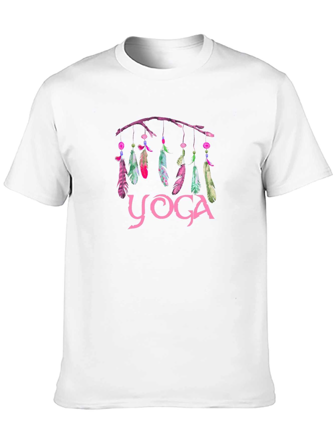Yoga Feather Dreamcatcher Graphic Tee - Black