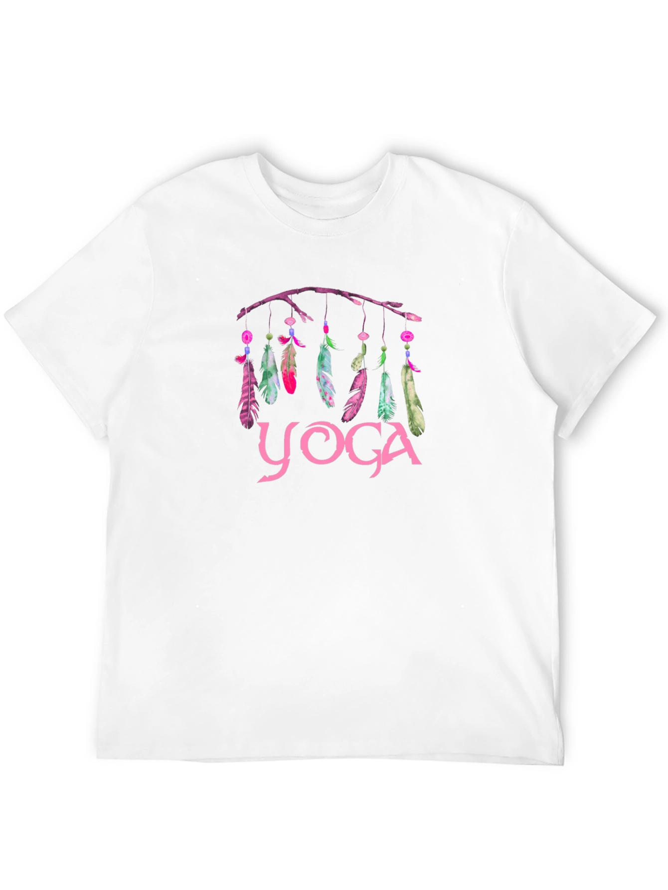 Yoga Feather Dreamcatcher Graphic Tee - Black