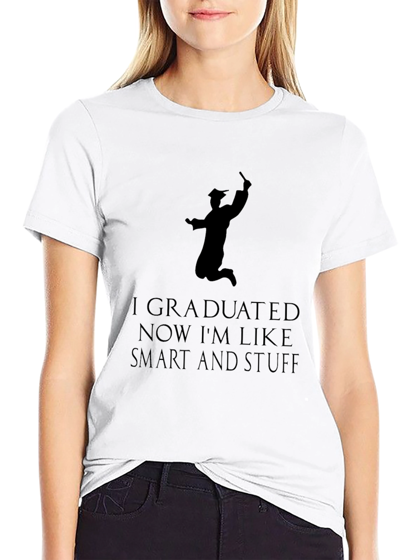 Graduated Smart & Stuff Black T-Shirt