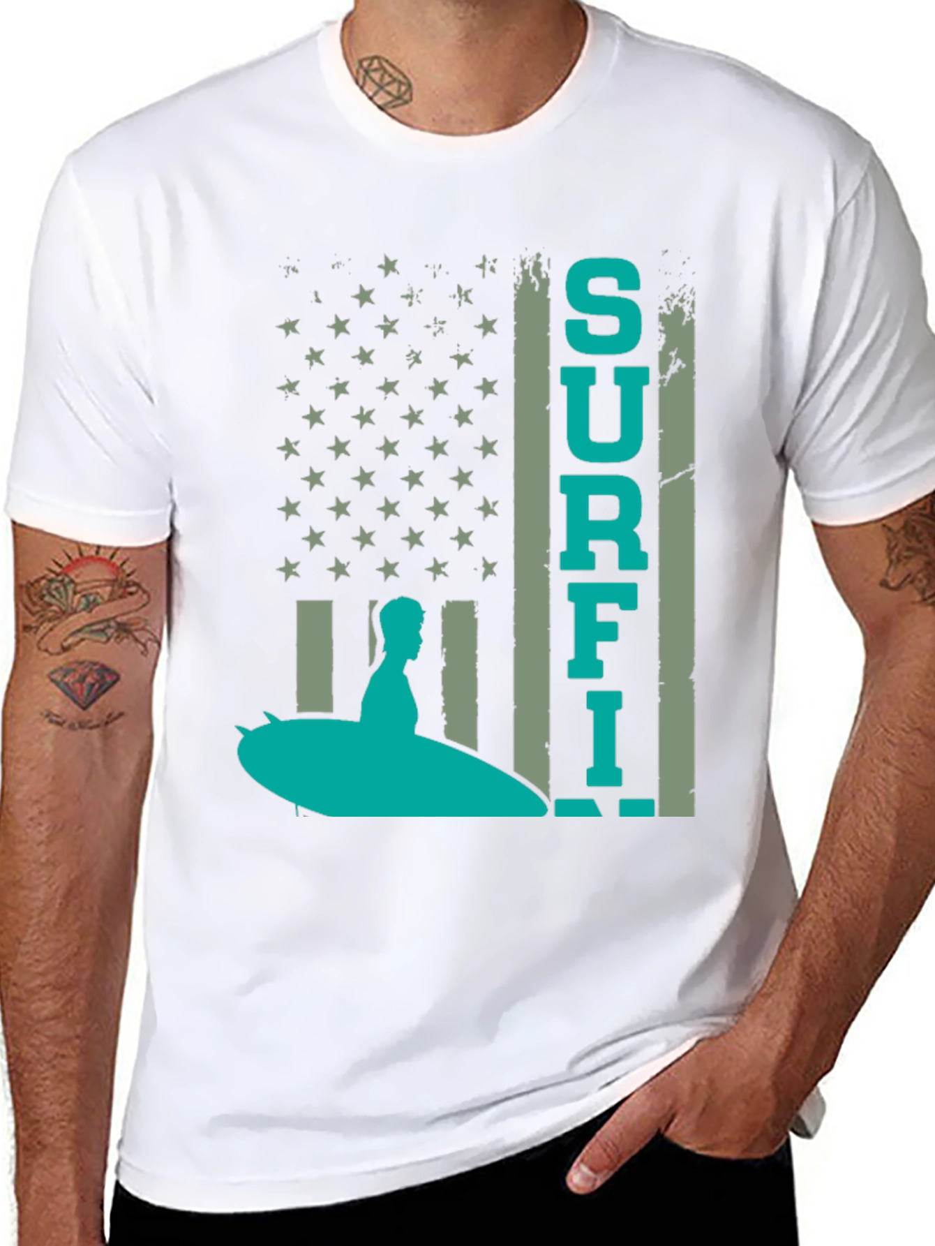 Surf American Flag T-Shirt