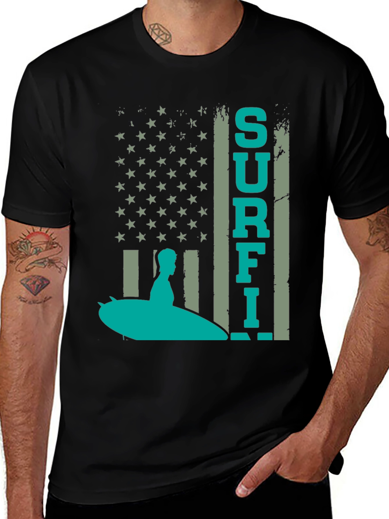 Surf American Flag T-Shirt