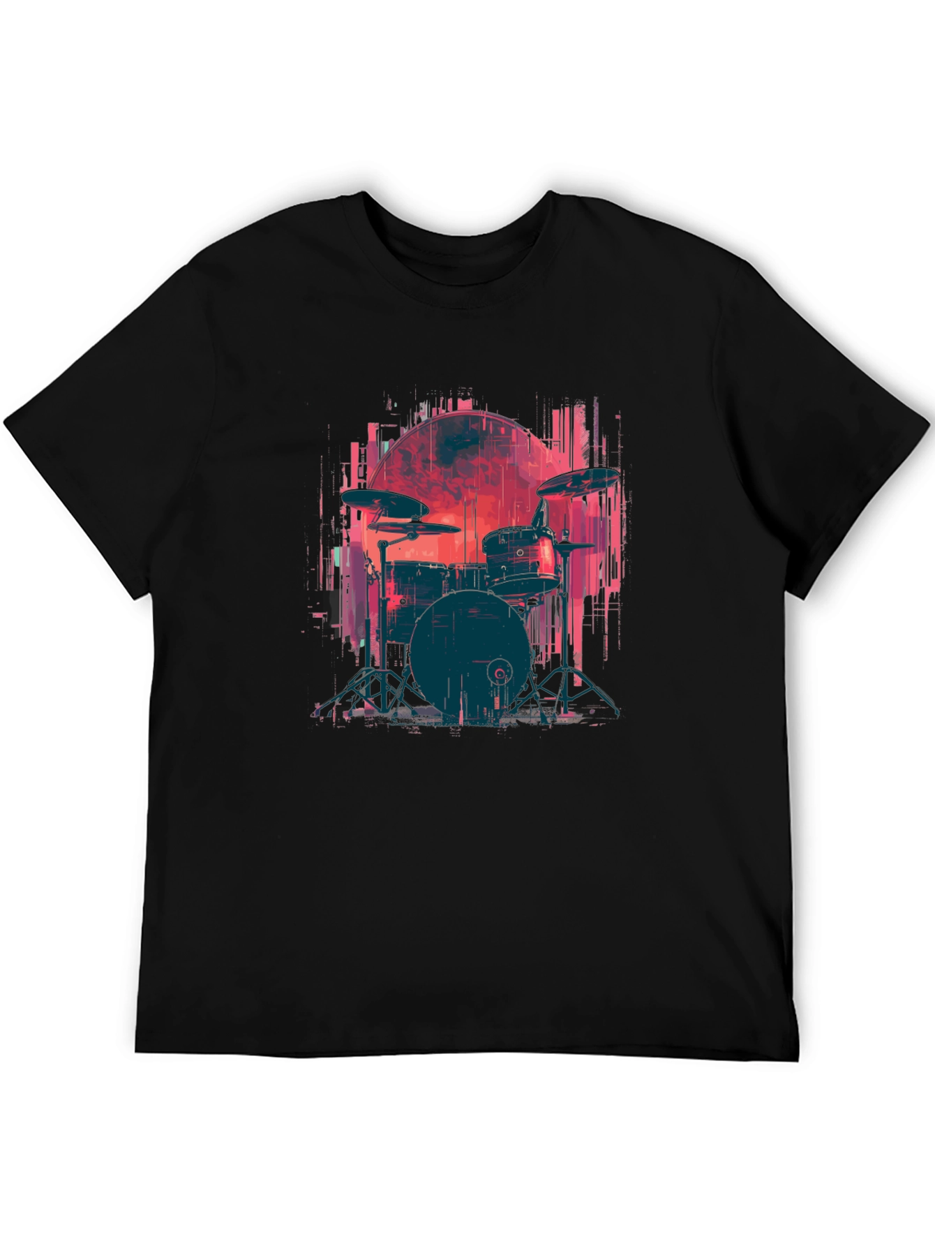 Drum Set Graphic Tee - Rock Music T-Shirt