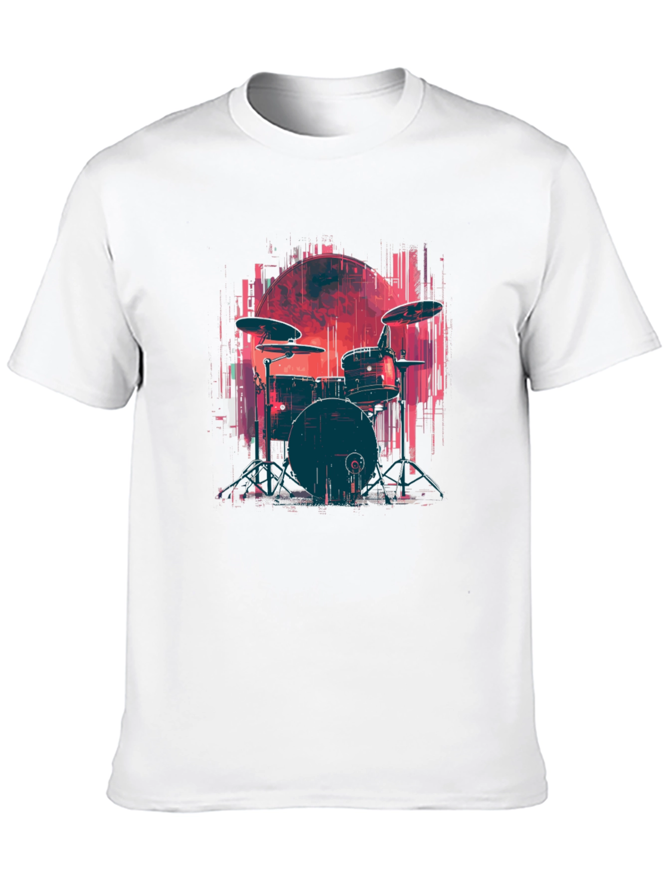 Drum Set Graphic Tee - Rock Music T-Shirt