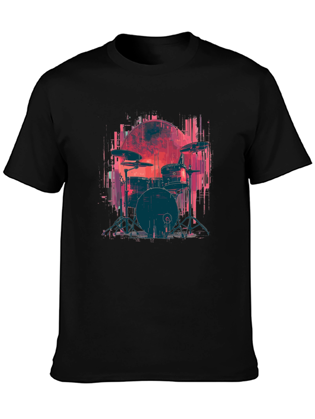 Drum Set Graphic Tee - Rock Music T-Shirt