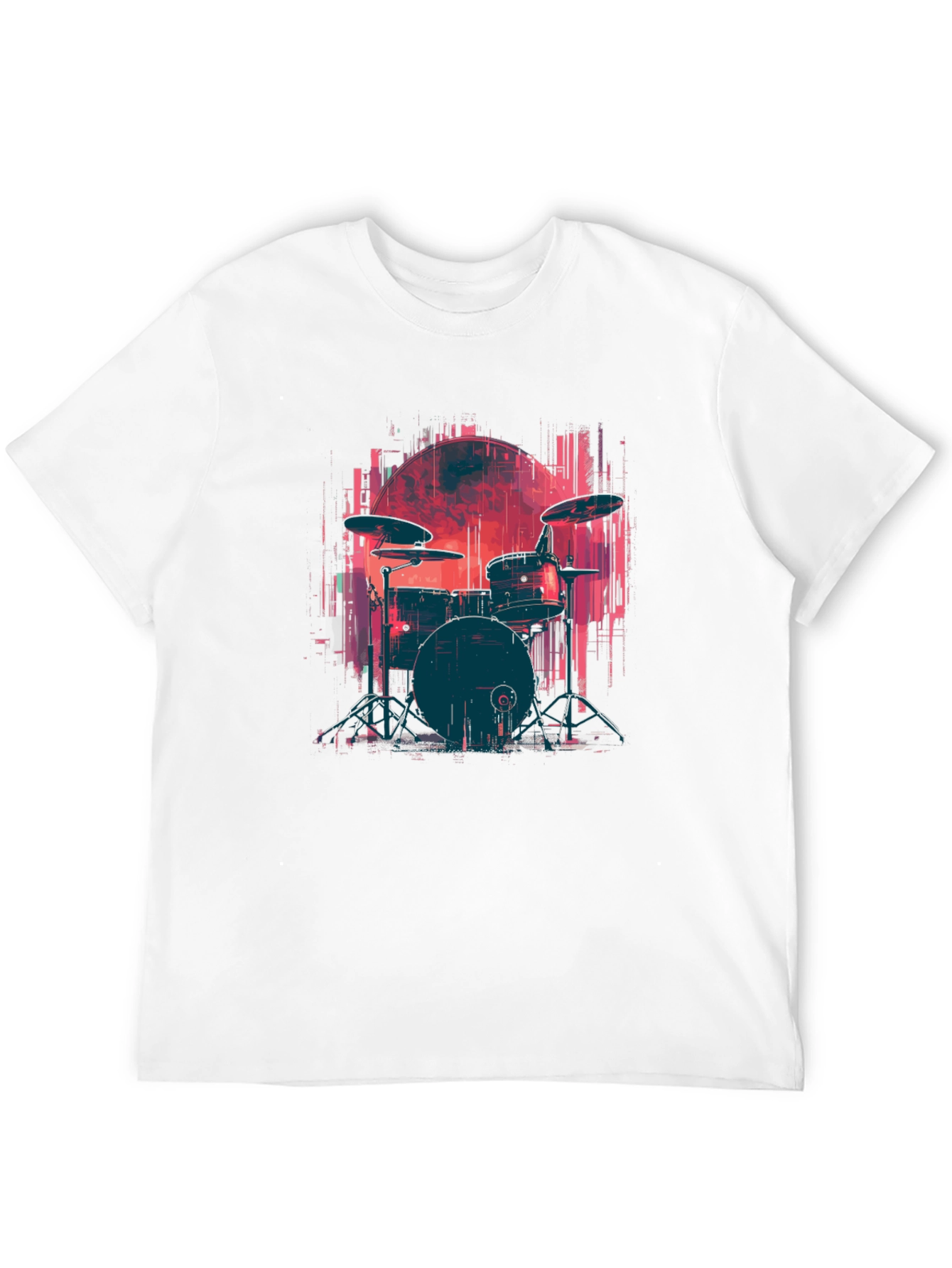 Drum Set Graphic Tee - Rock Music T-Shirt