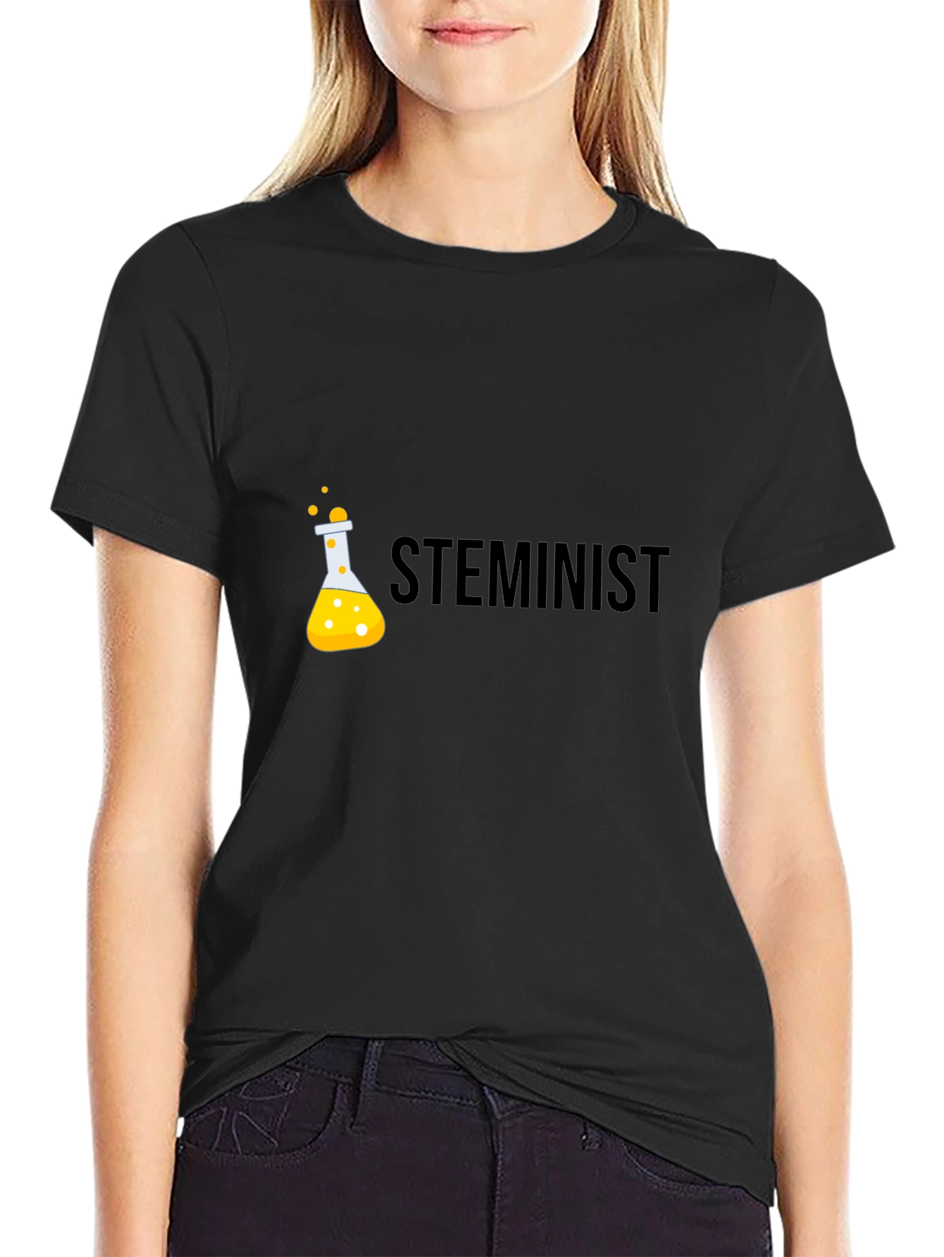 STEMinist Black T-Shirt - Science & Equality