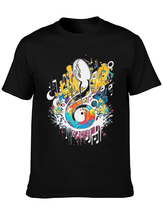 Musical Note Graphic Tee - Artistic Splash Design