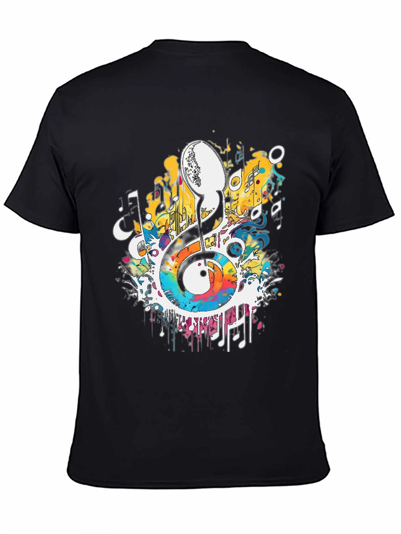 Musical Note Graphic Tee - Artistic Splash Design