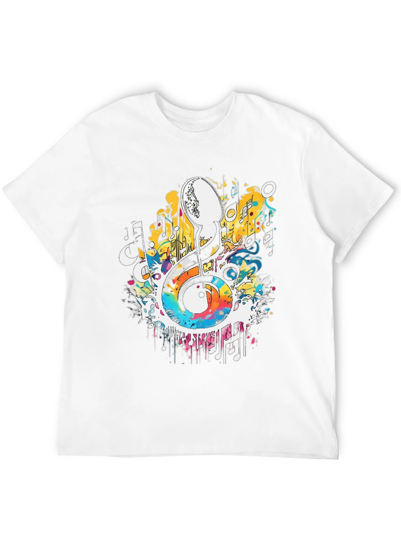 Musical Note Graphic Tee - Artistic Splash Design