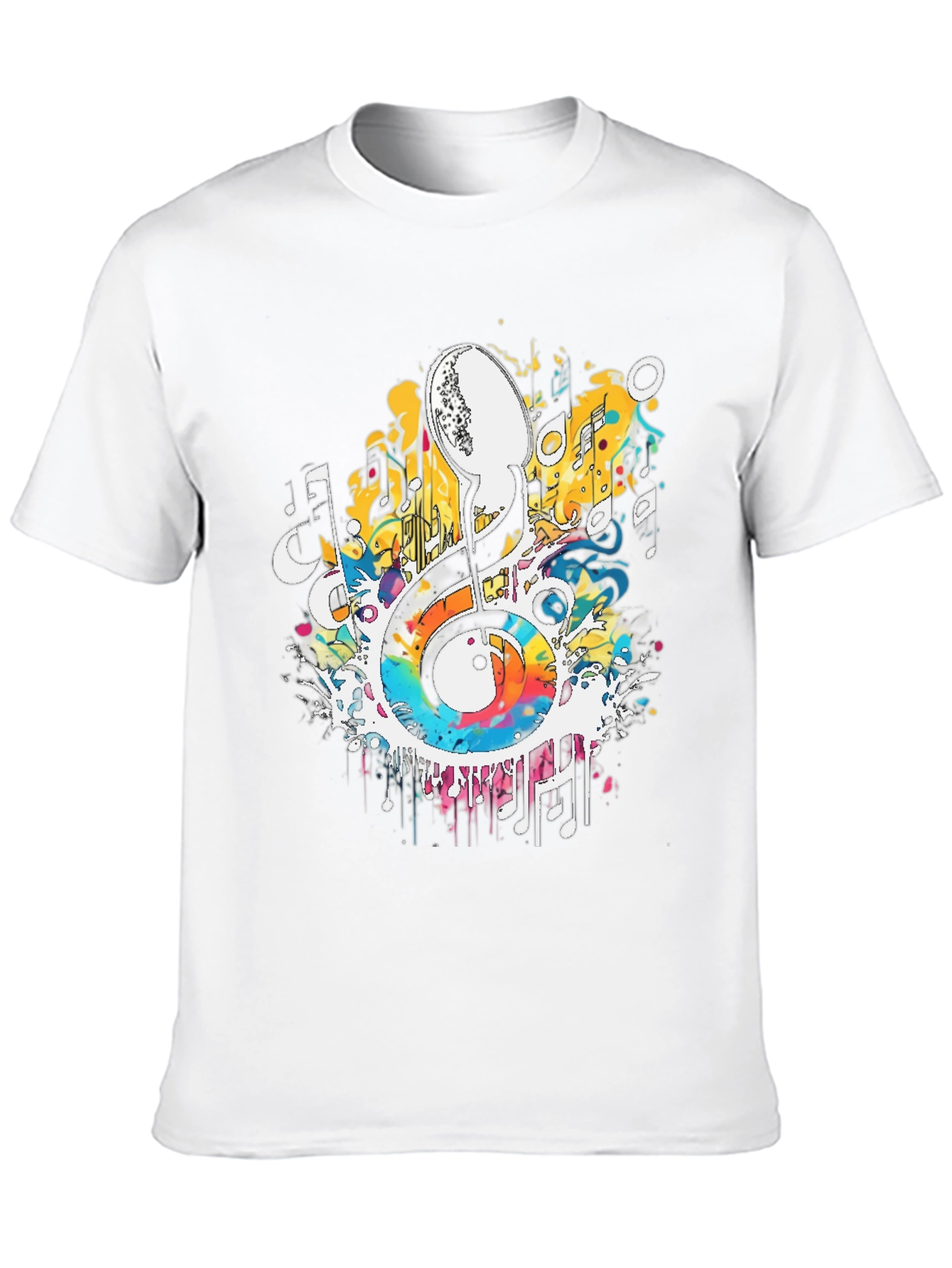 Musical Note Graphic Tee - Artistic Splash Design