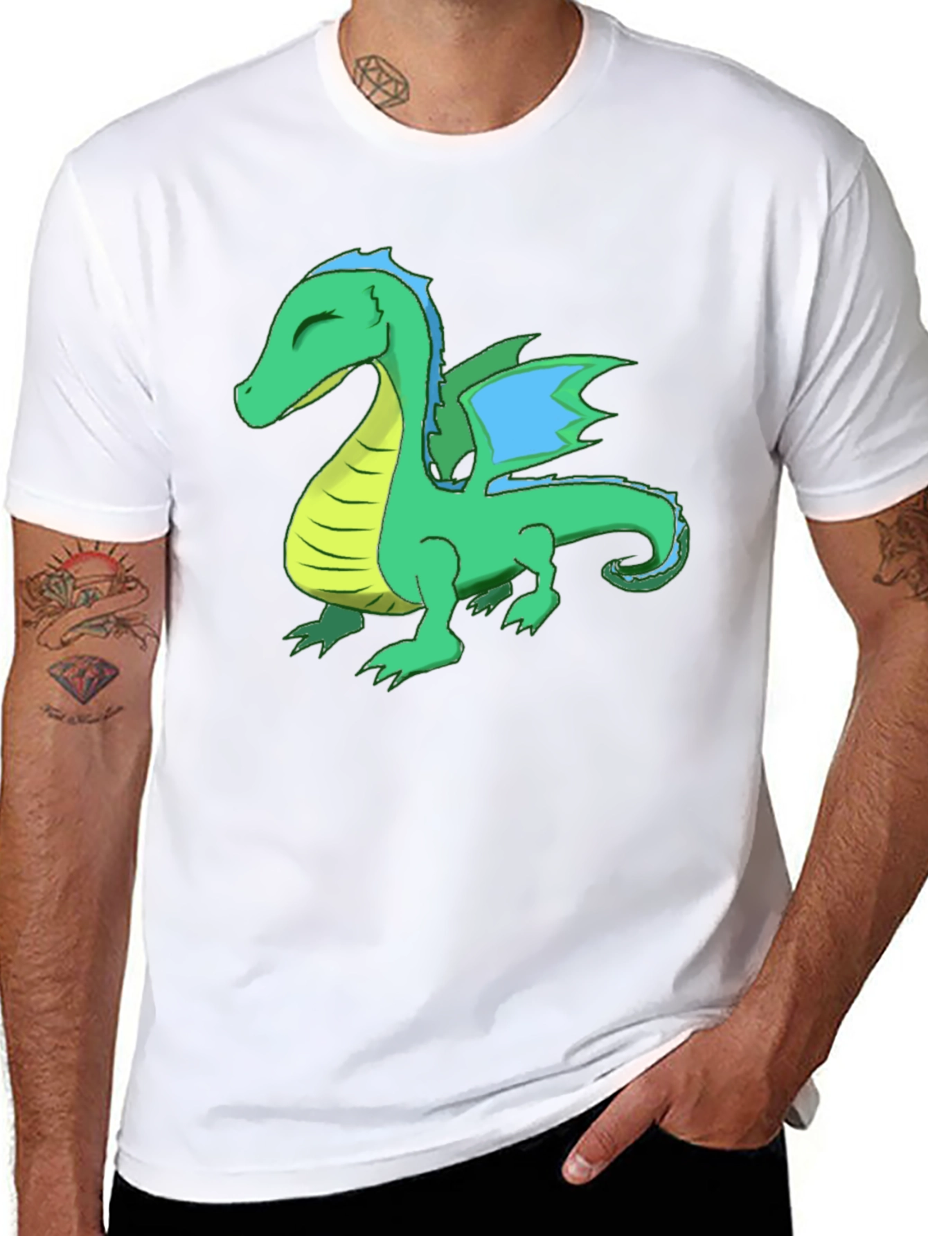Dragon Graphic Tee - Black Cotton T-Shirt