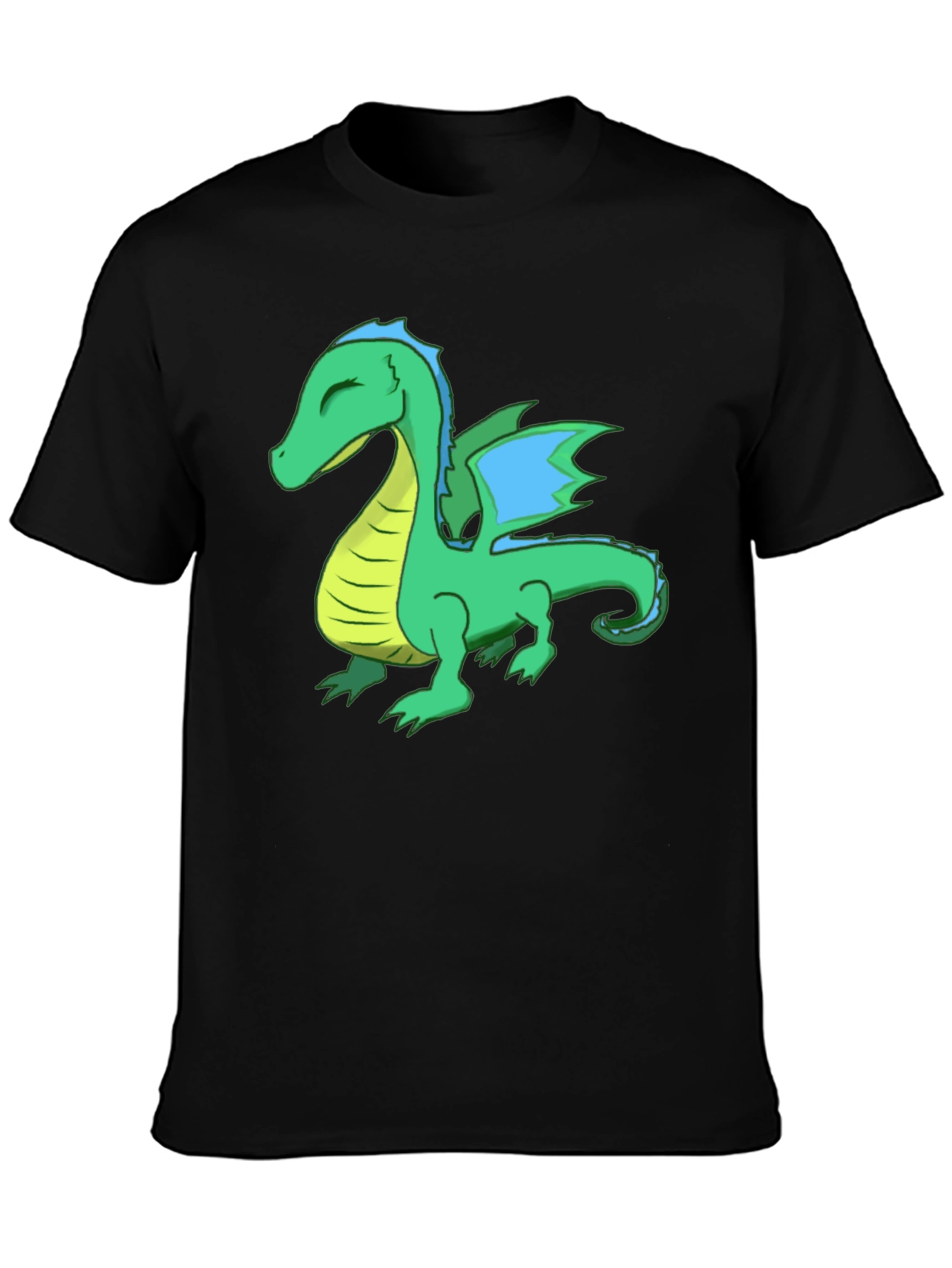 Dragon Graphic Tee - Black Cotton T-Shirt