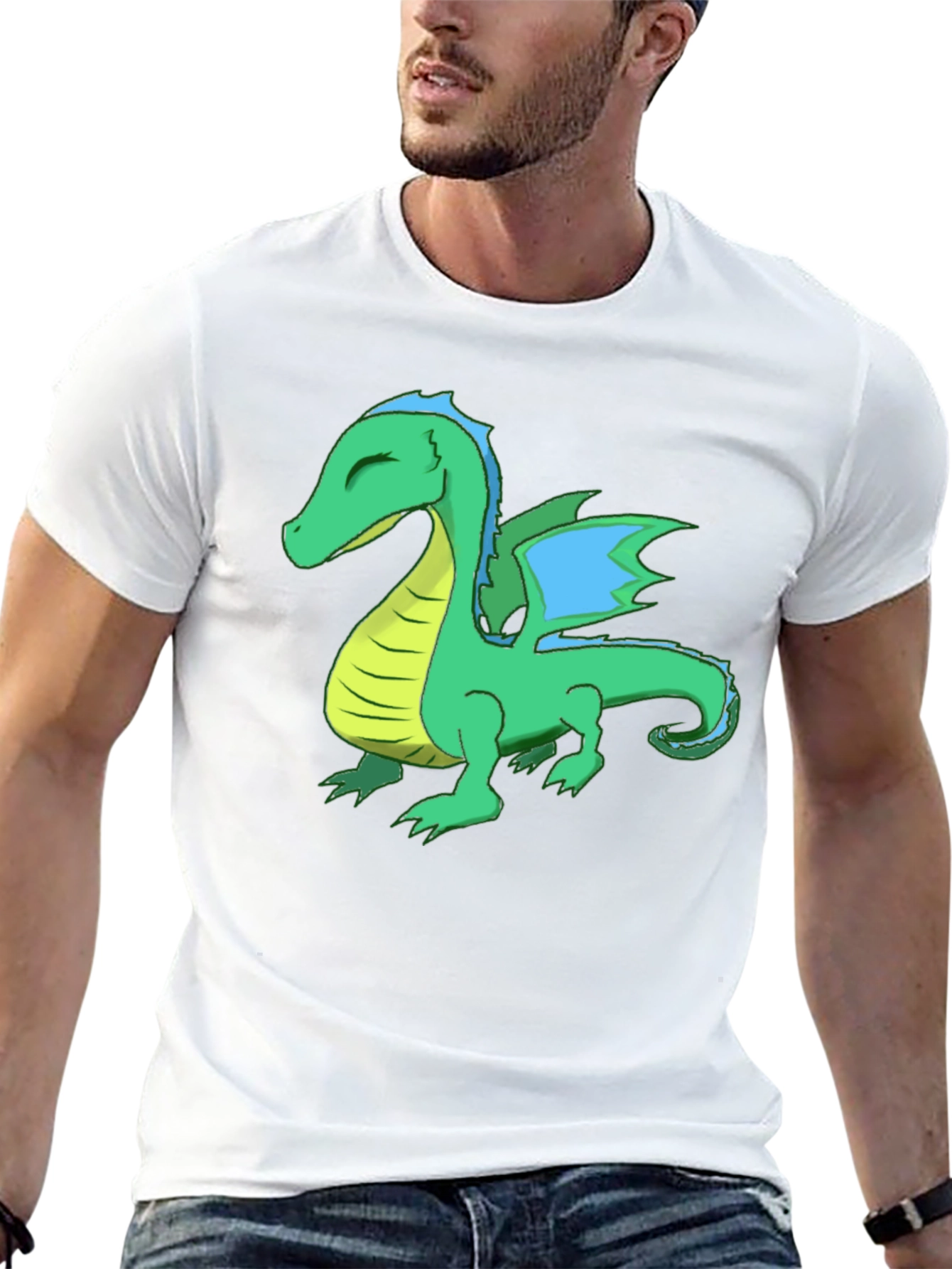 Dragon Graphic Tee - Black Cotton T-Shirt