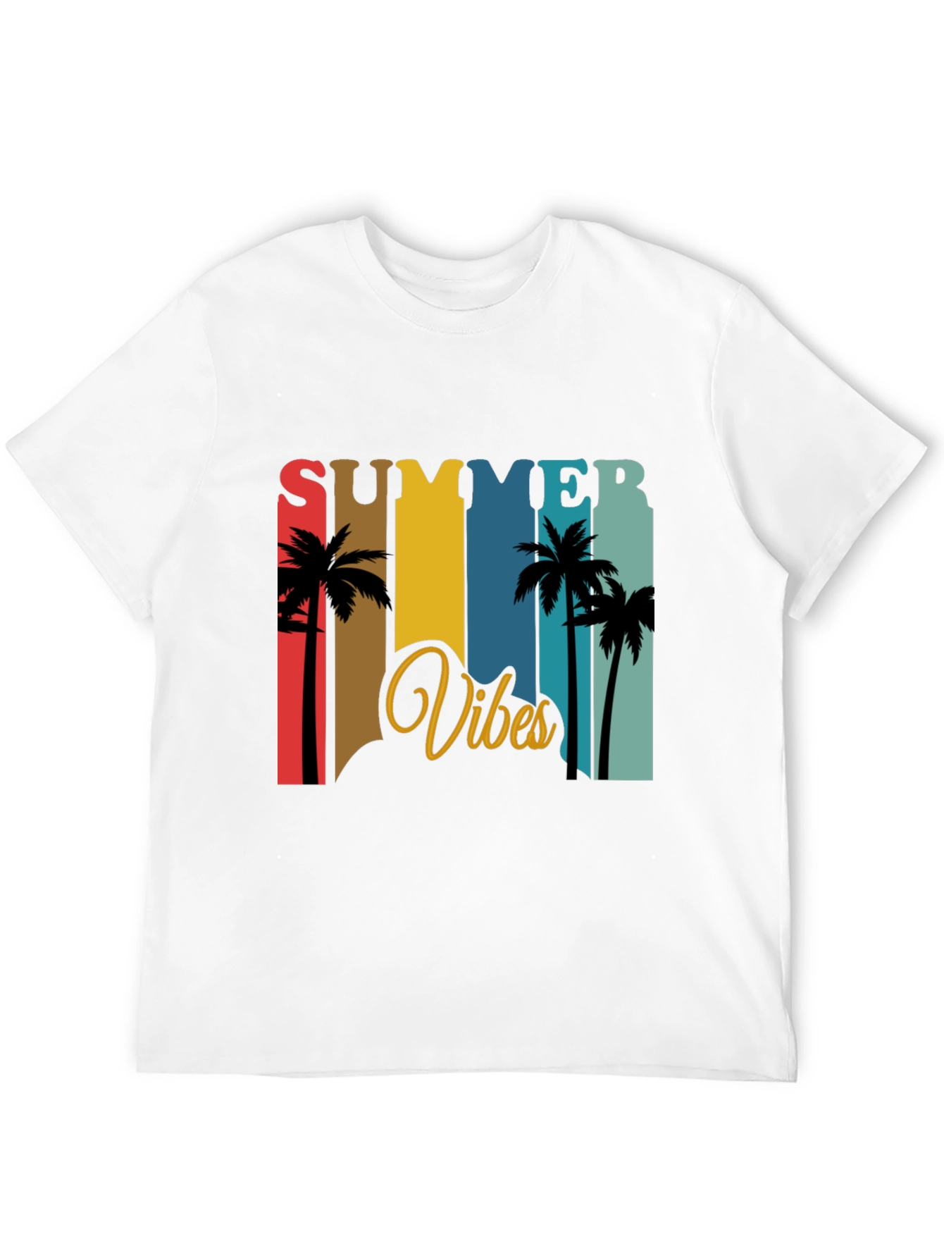 Summer Vibes Graphic T-Shirt - Palm Tree Design