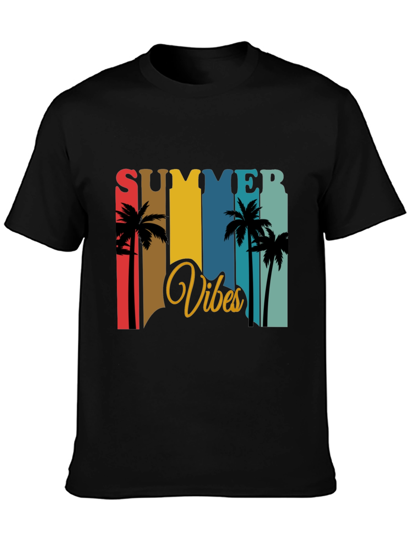 Summer Vibes Graphic T-Shirt - Palm Tree Design