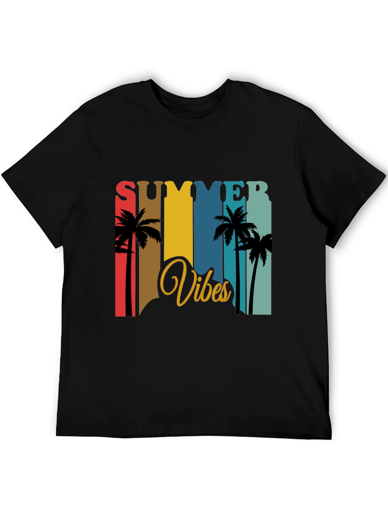 Summer Vibes Graphic T-Shirt - Palm Tree Design