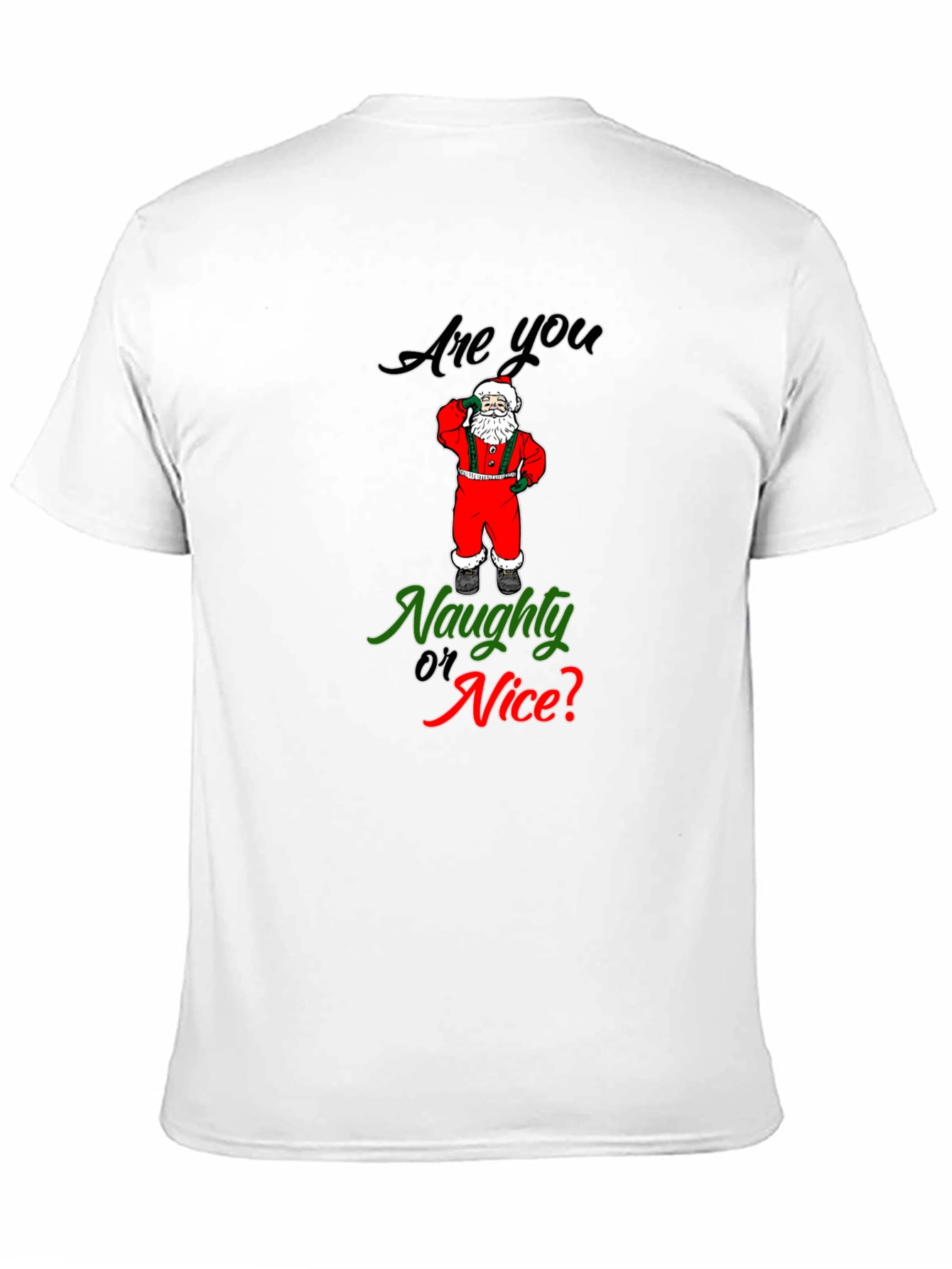 Naughty or Nice Santa T-Shirt Christmas Holiday Tee