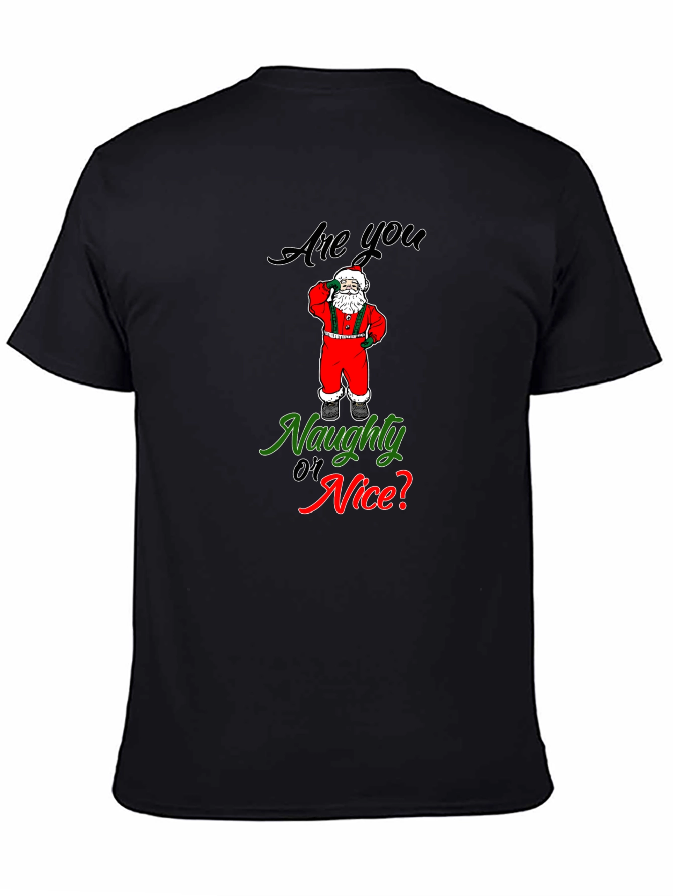 Naughty or Nice Santa T-Shirt Christmas Holiday Tee