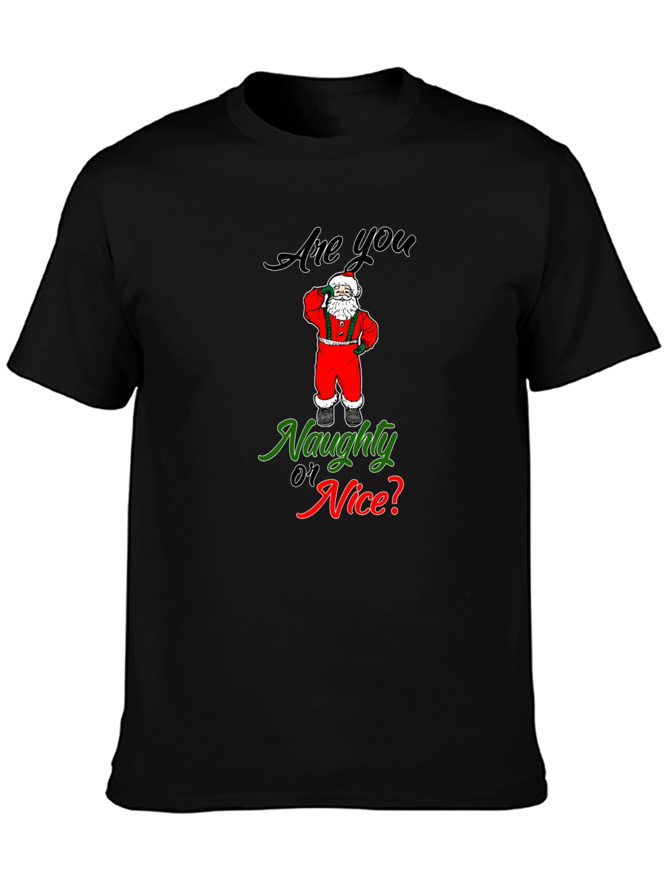 Naughty or Nice Santa T-Shirt Christmas Holiday Tee