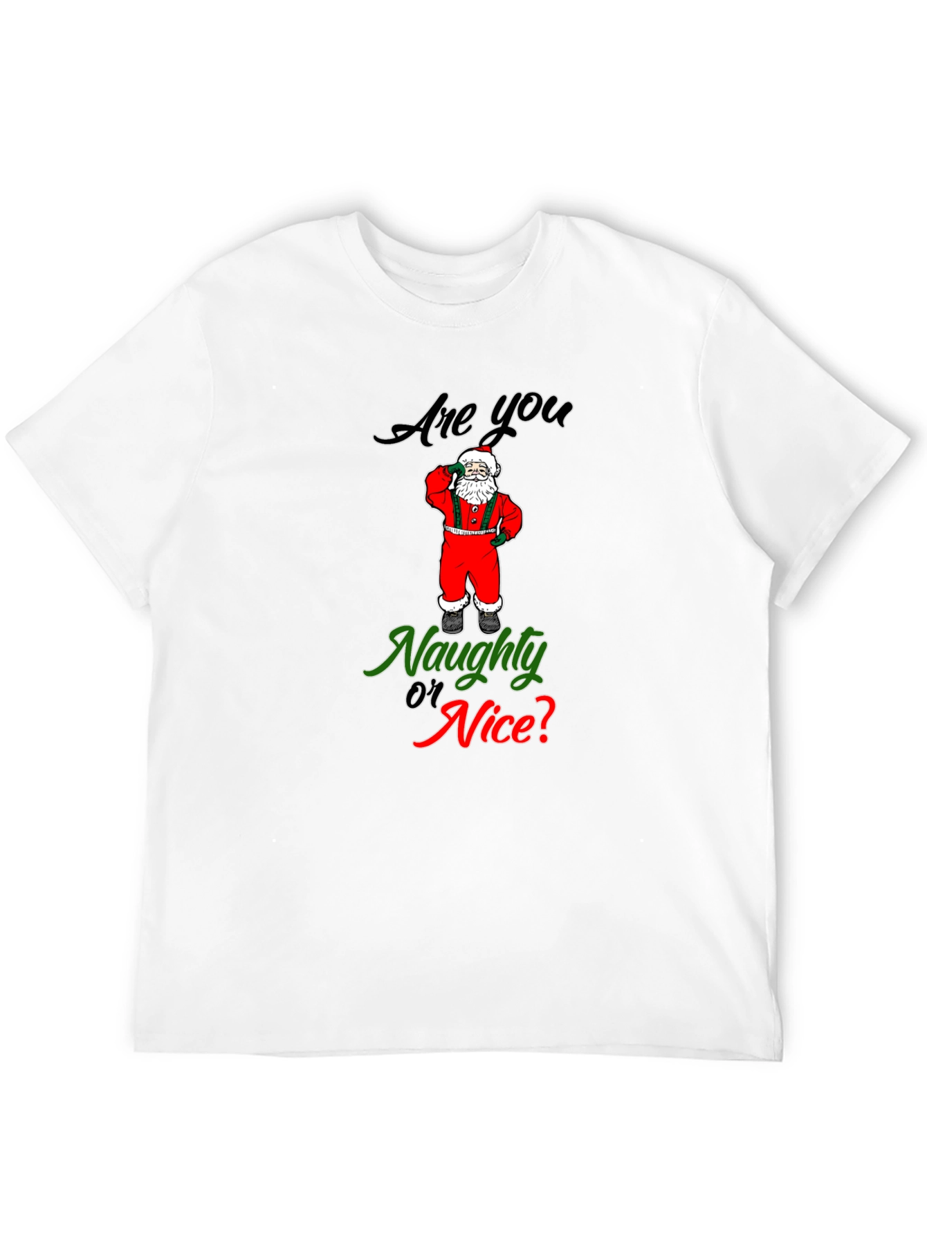 Naughty or Nice Santa T-Shirt Christmas Holiday Tee