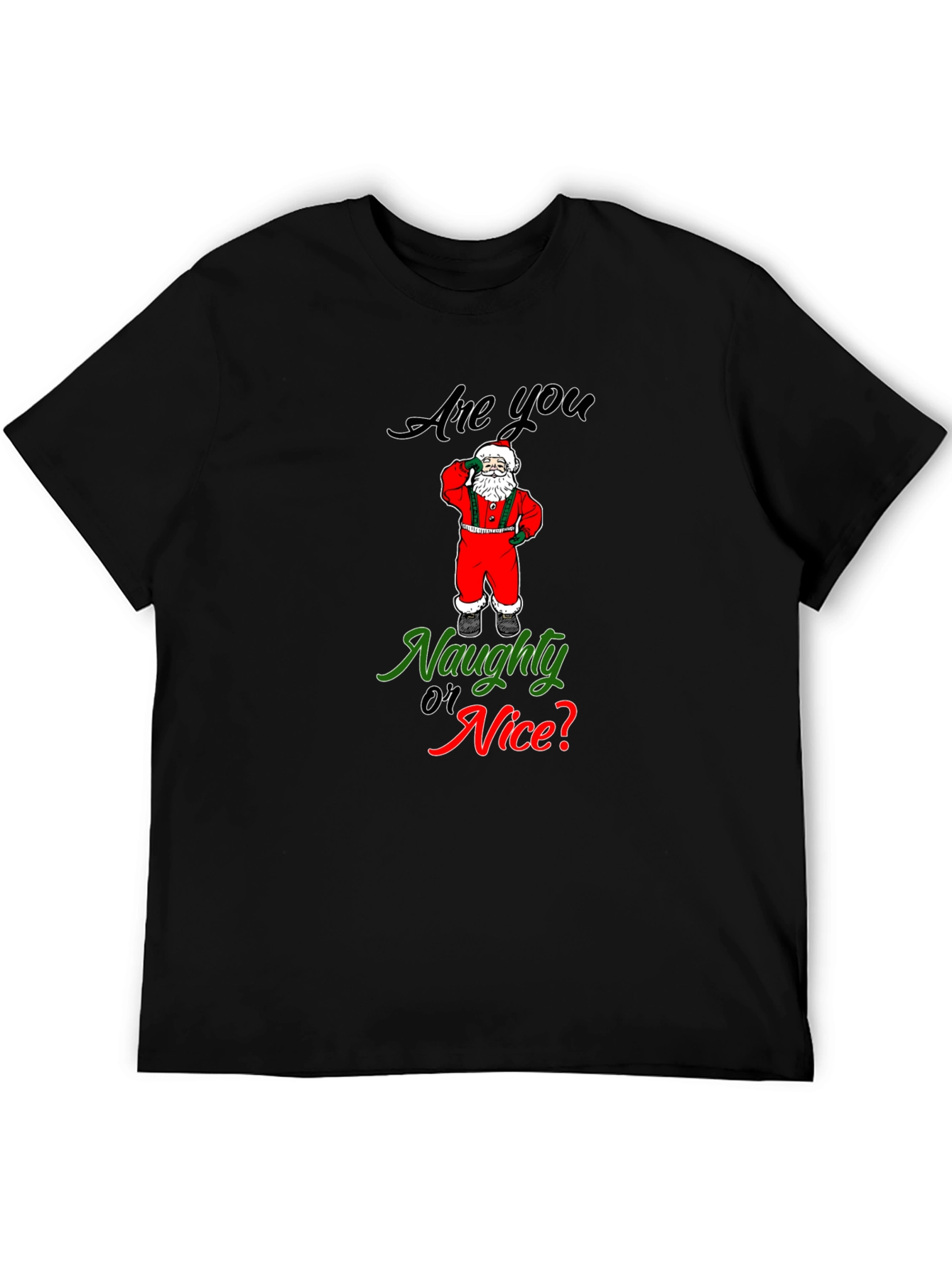 Naughty or Nice Santa T-Shirt Christmas Holiday Tee