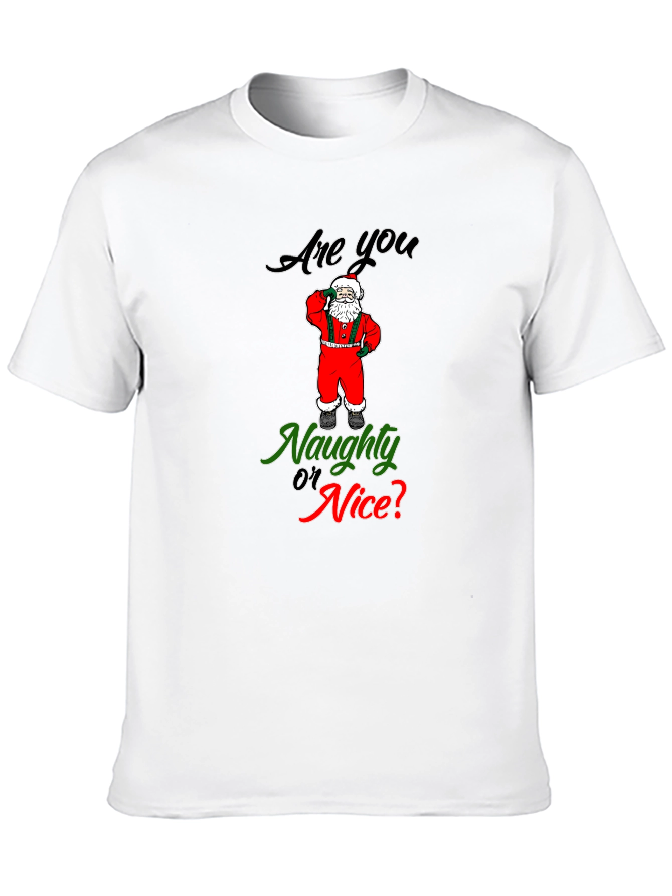 Naughty or Nice Santa T-Shirt Christmas Holiday Tee