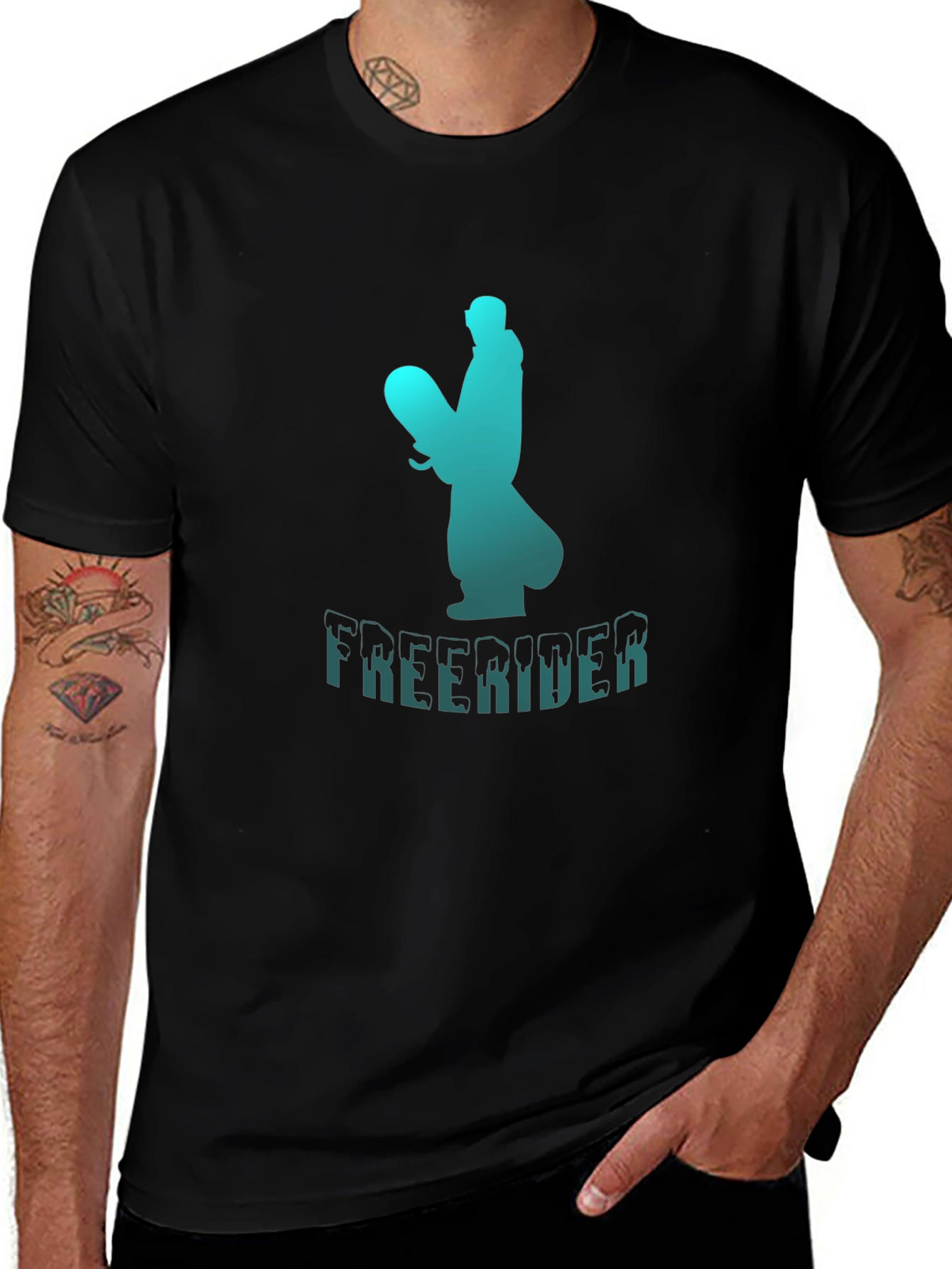 Freerider Graphic Tee - Black Cotton Blend