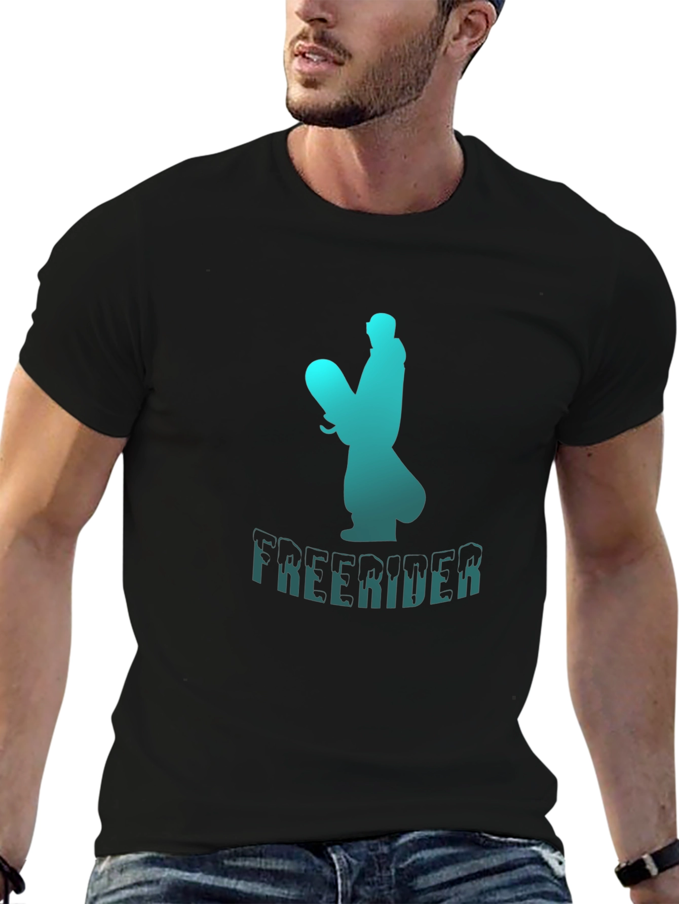 Freerider Graphic Tee - Black Cotton Blend
