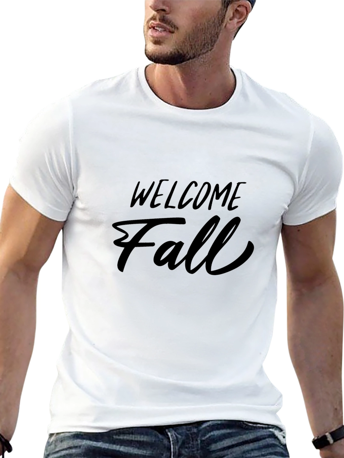 Welcome Fall Black Graphic T-Shirt