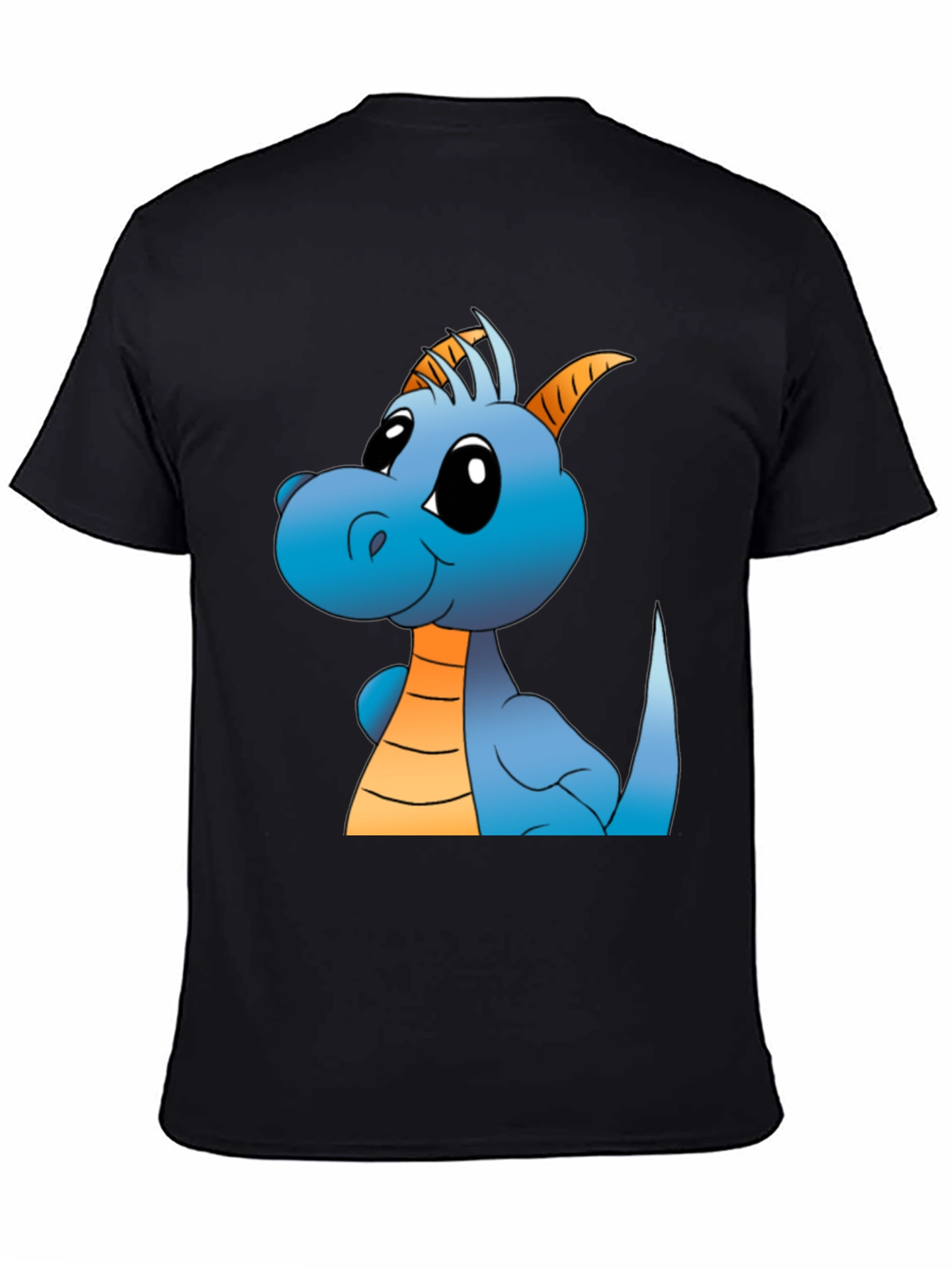 Cute Cartoon Dragon Black T-Shirt