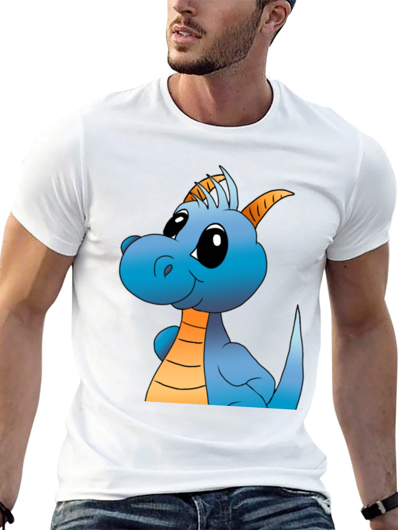 Cute Cartoon Dragon Black T-Shirt