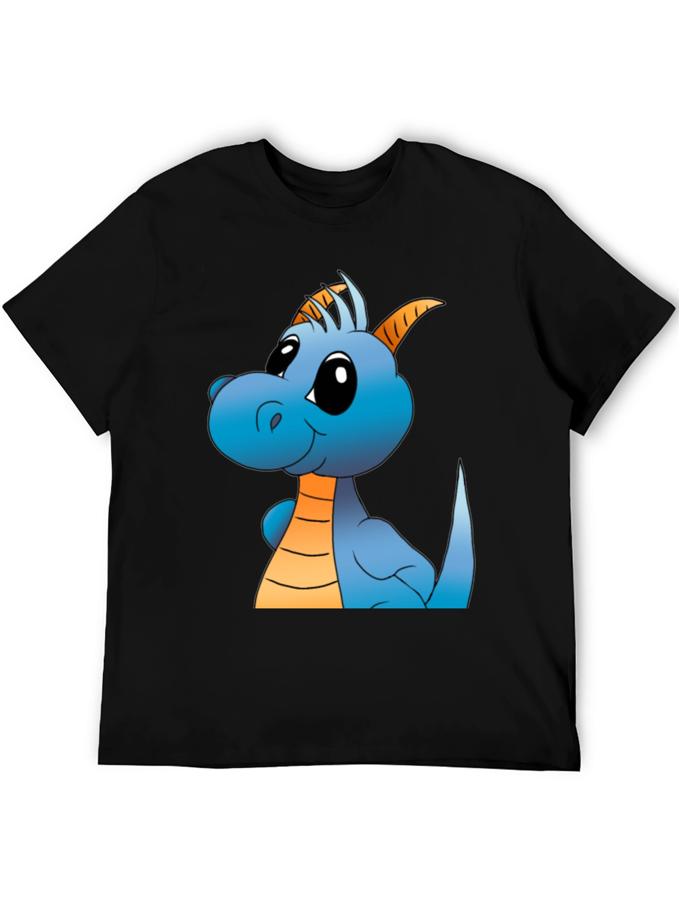 Cute Cartoon Dragon Black T-Shirt