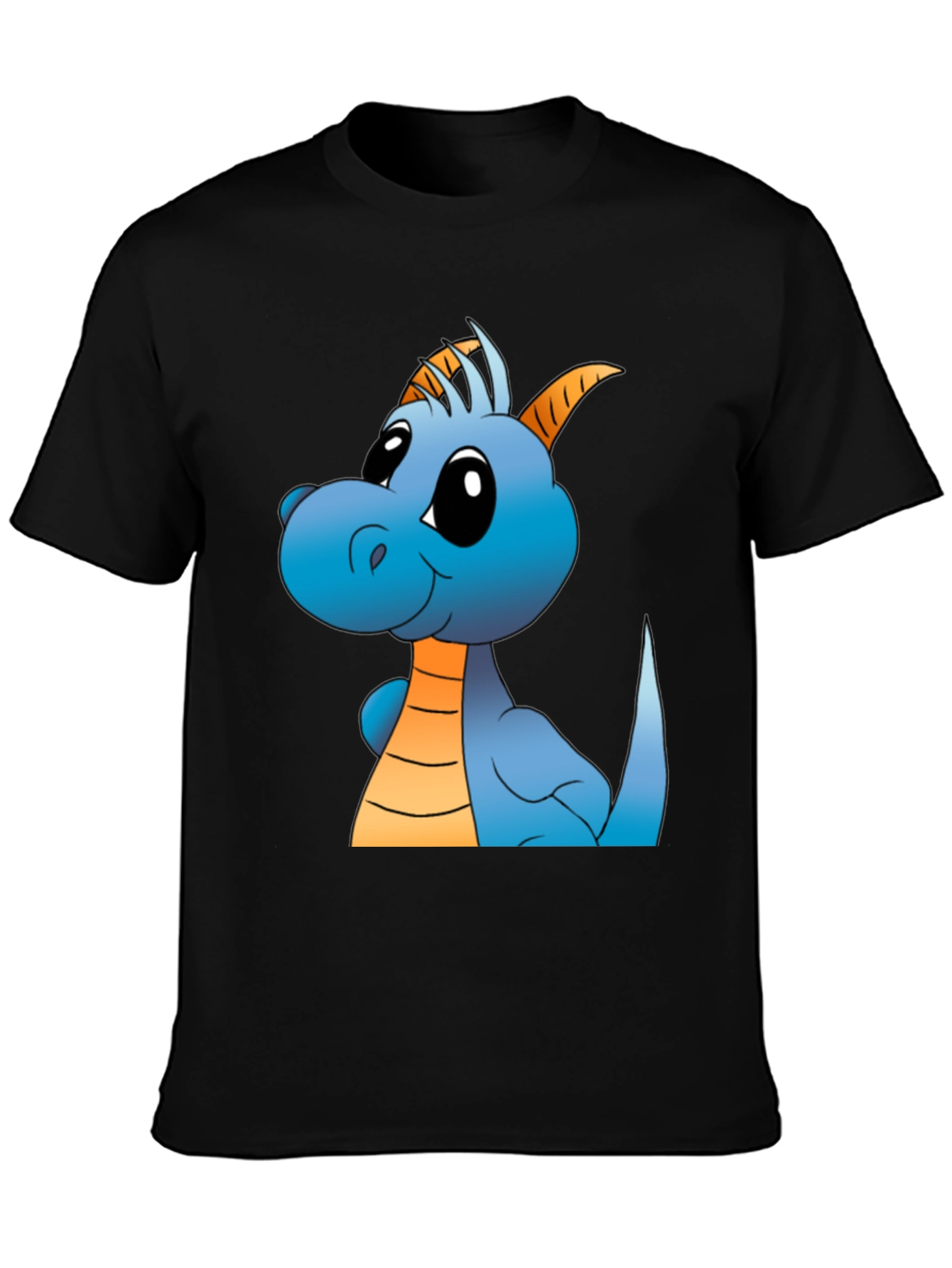 Cute Cartoon Dragon Black T-Shirt