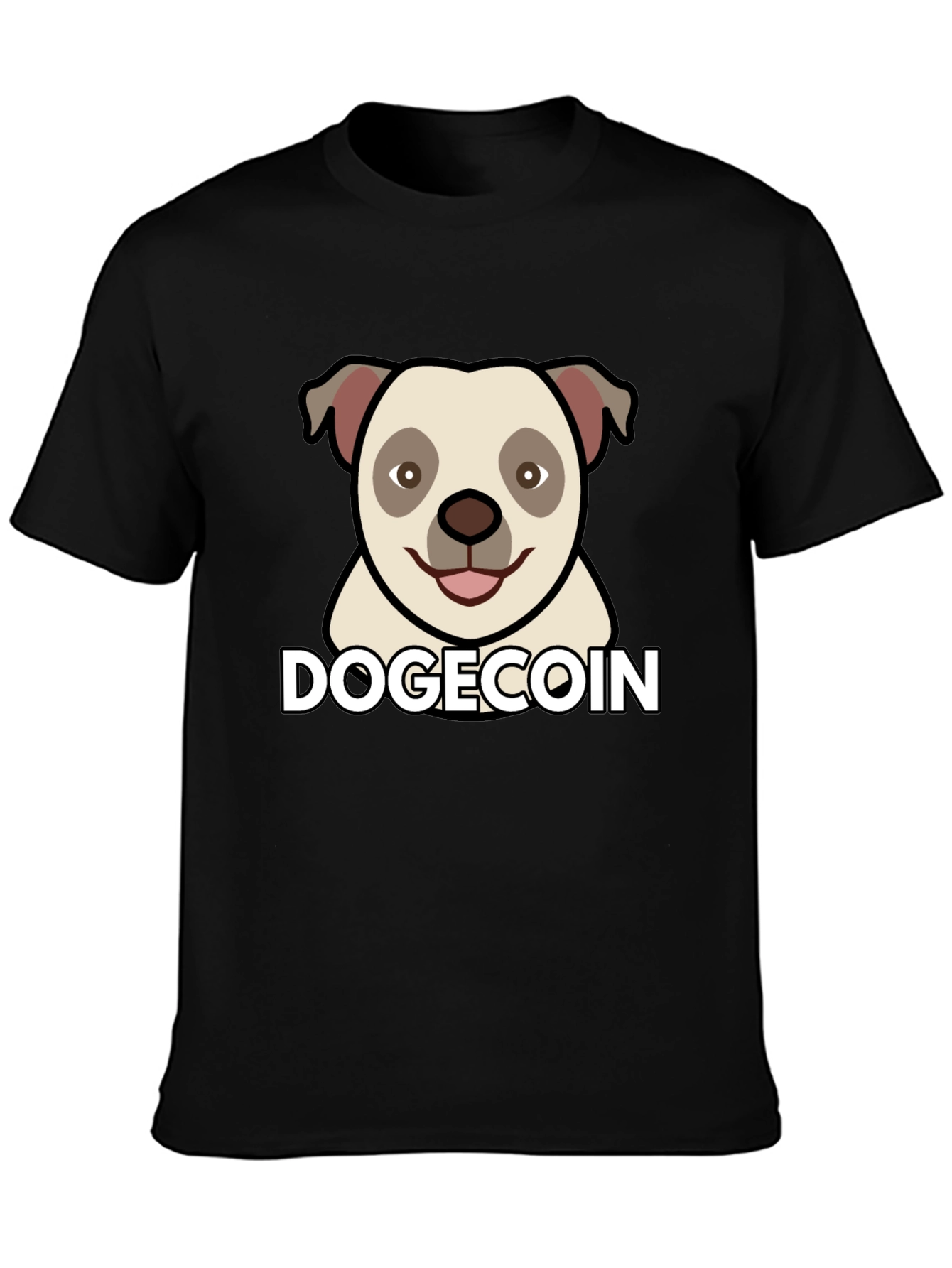 Dogecoin Graphic Tee - Black Cotton Blend T-Shirt