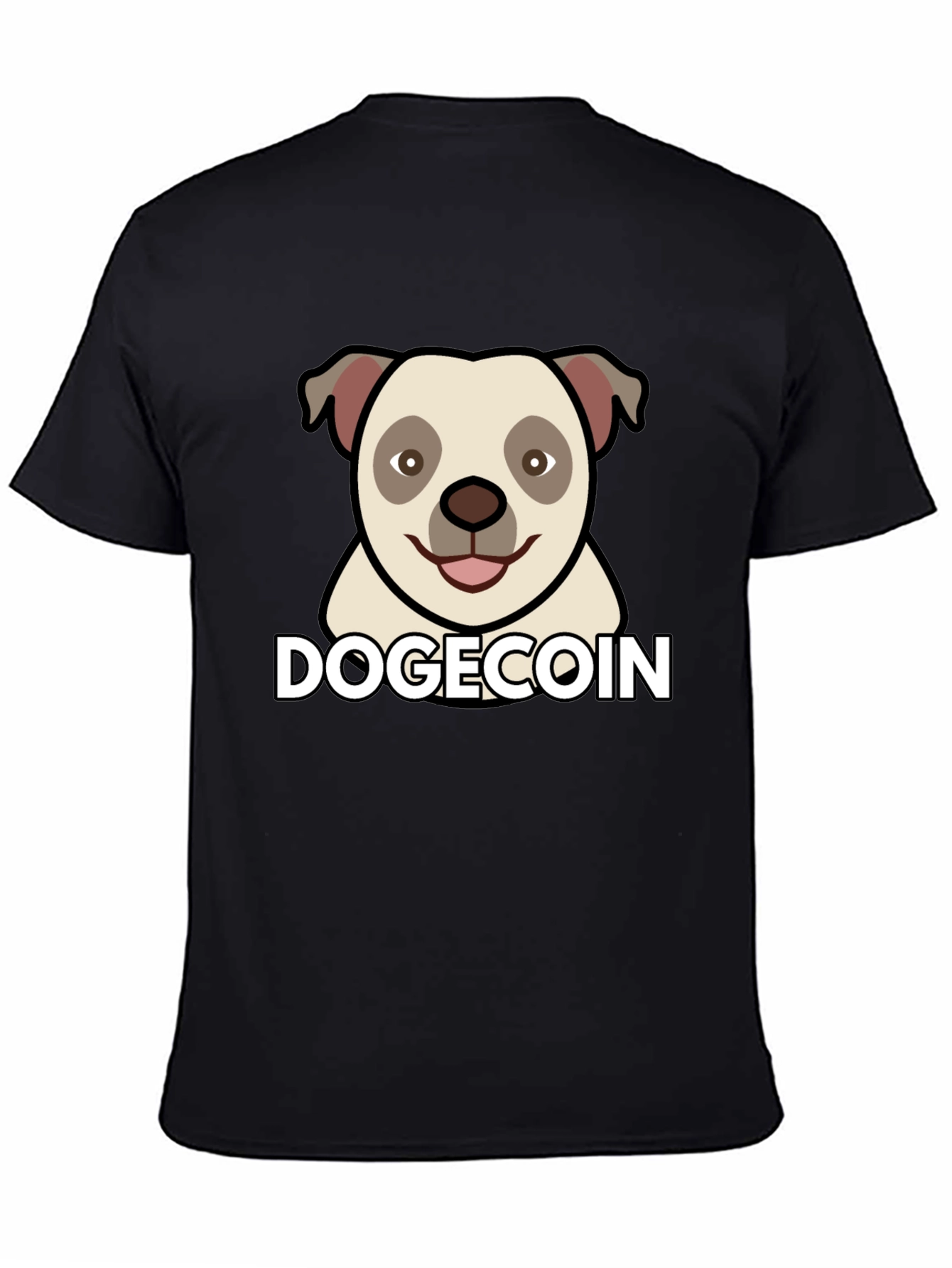 Dogecoin Graphic Tee - Black Cotton Blend T-Shirt