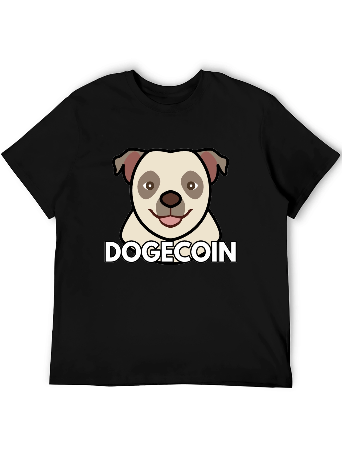 Dogecoin Graphic Tee - Black Cotton Blend T-Shirt