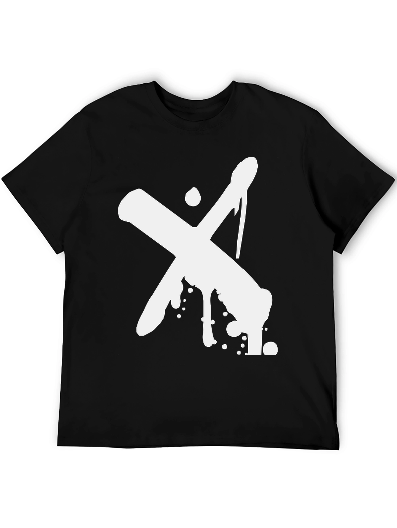 Abstract X Graphic Black T-Shirt