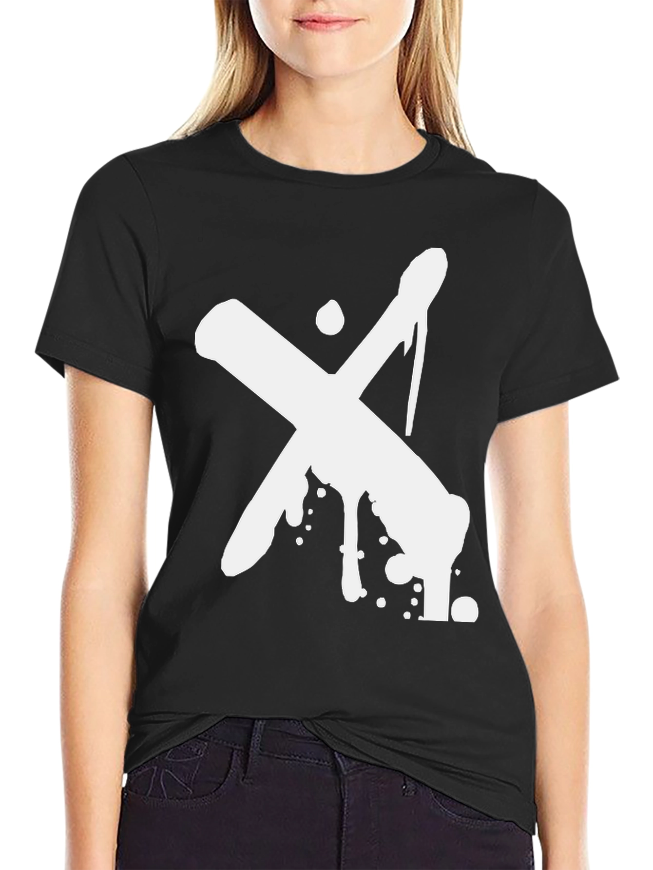 Abstract X Graphic Black T-Shirt