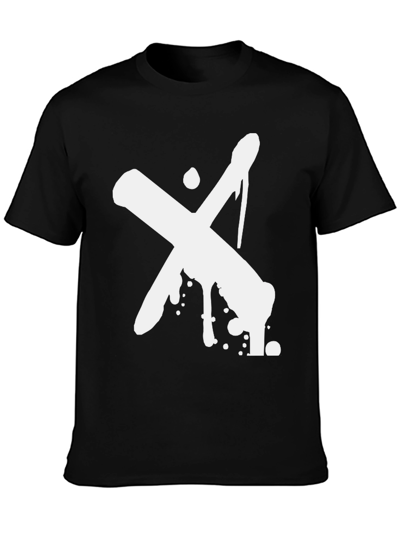 Abstract X Graphic Black T-Shirt