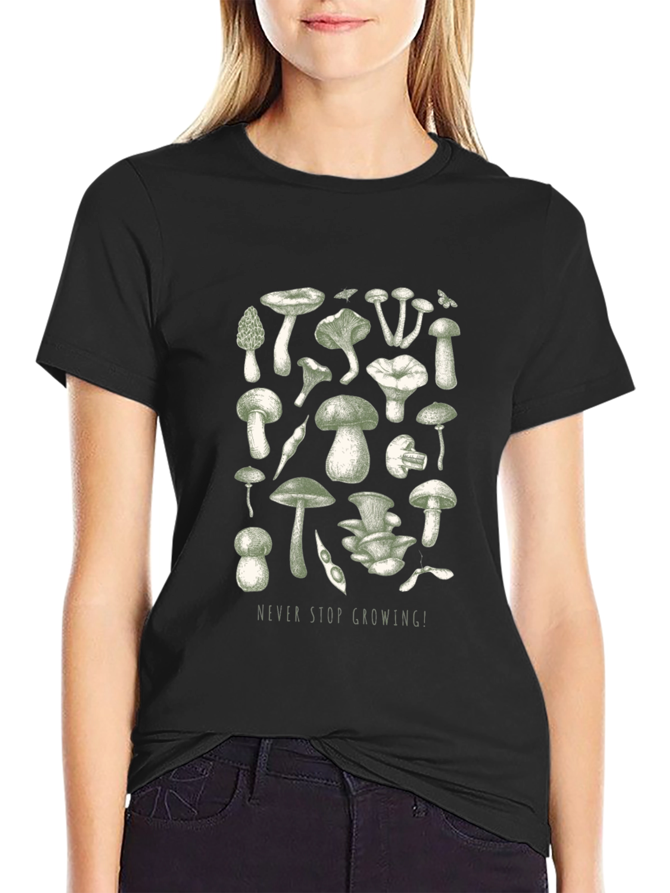 Mushroom Print Graphic Tee