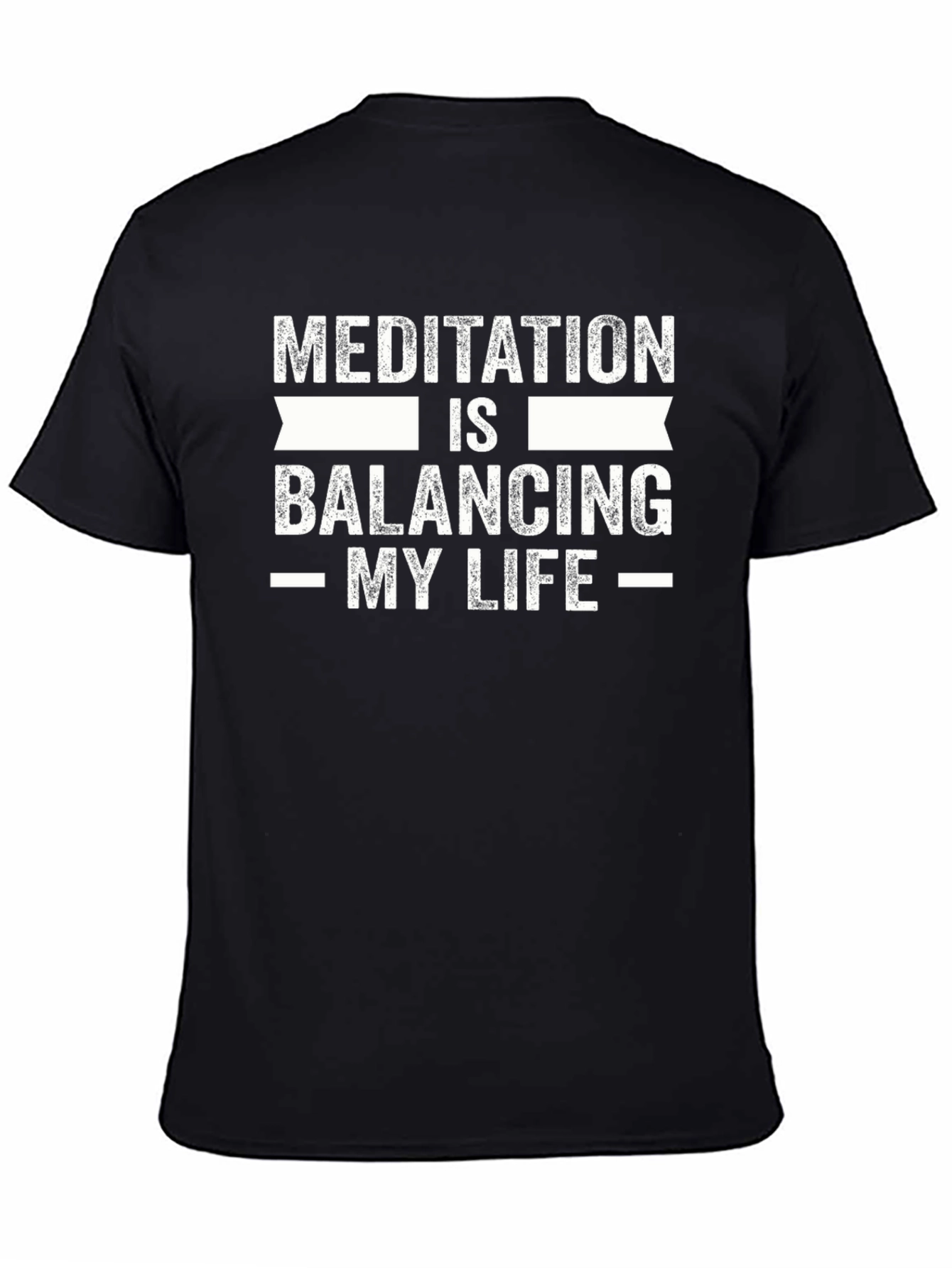 Meditation Balancing My Life Black T-Shirt