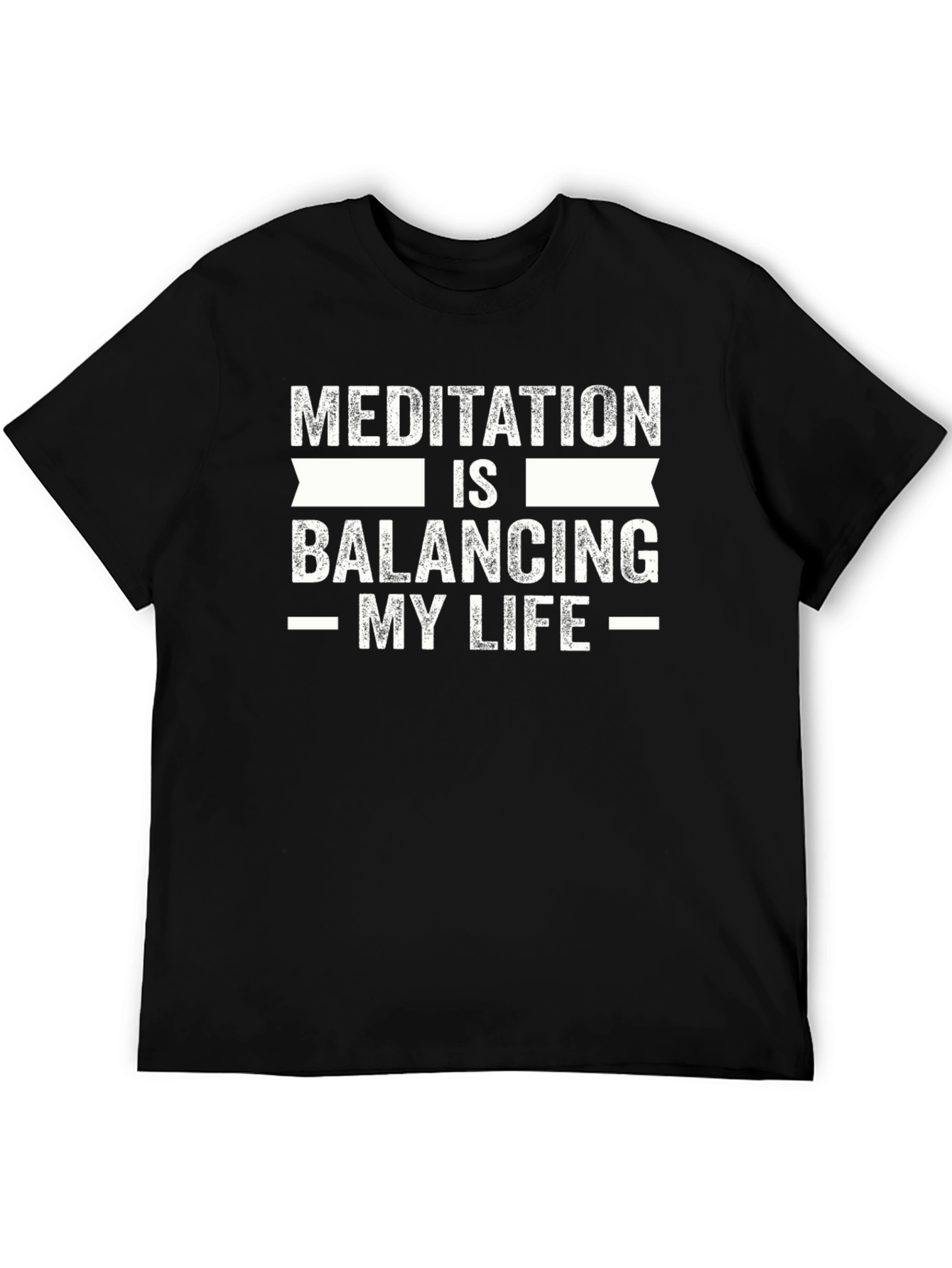Meditation Balancing My Life Black T-Shirt