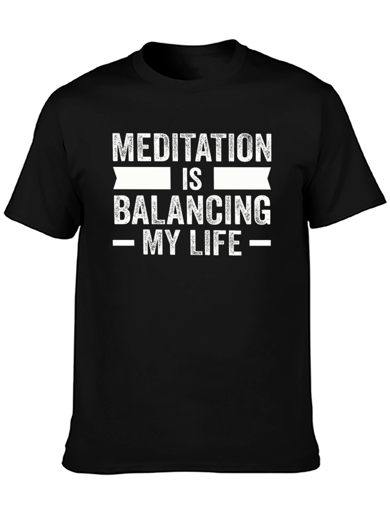 Meditation Balancing My Life Black T-Shirt