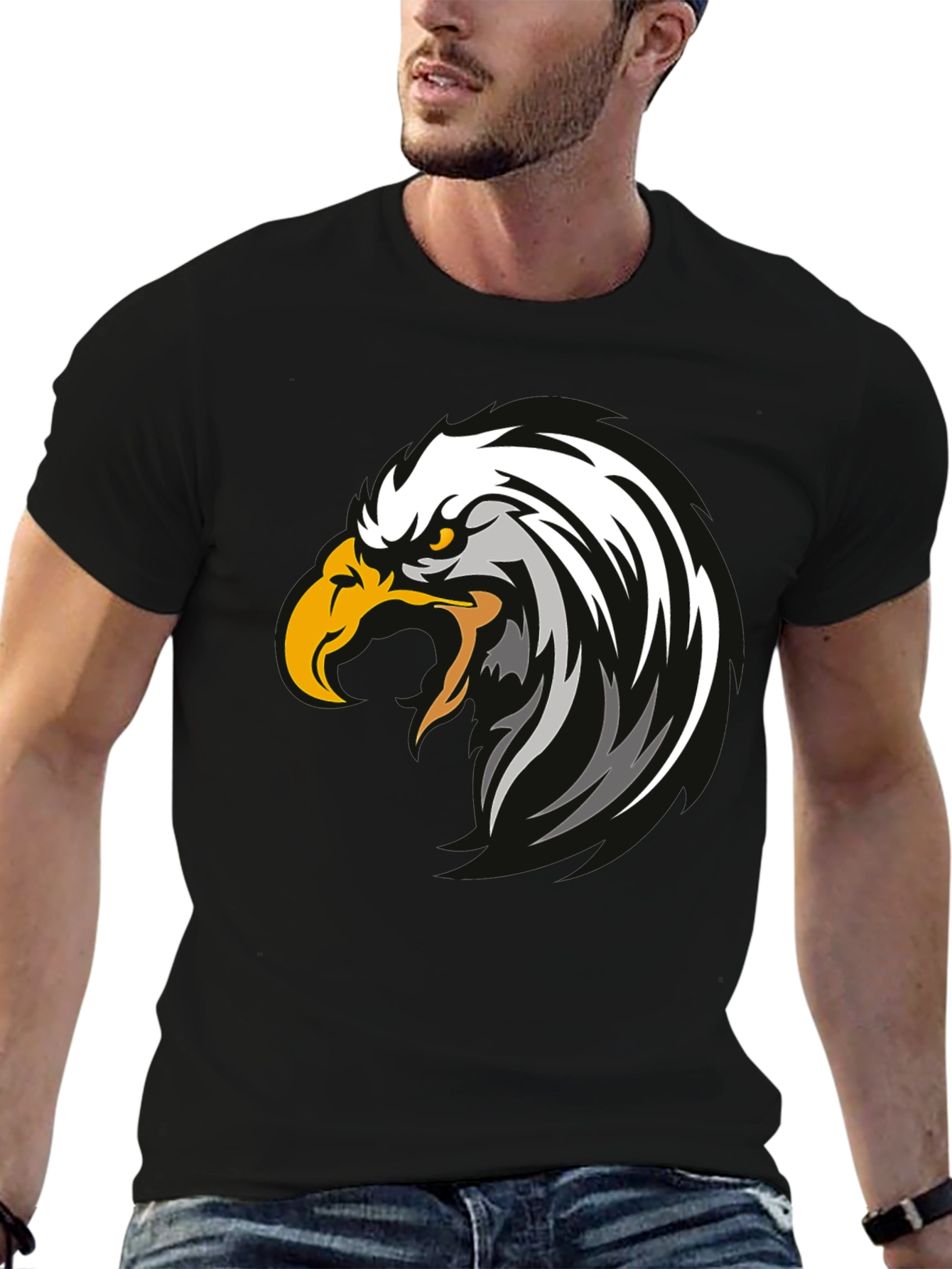 Eagle Graphic Black T-Shirt - Bold Design