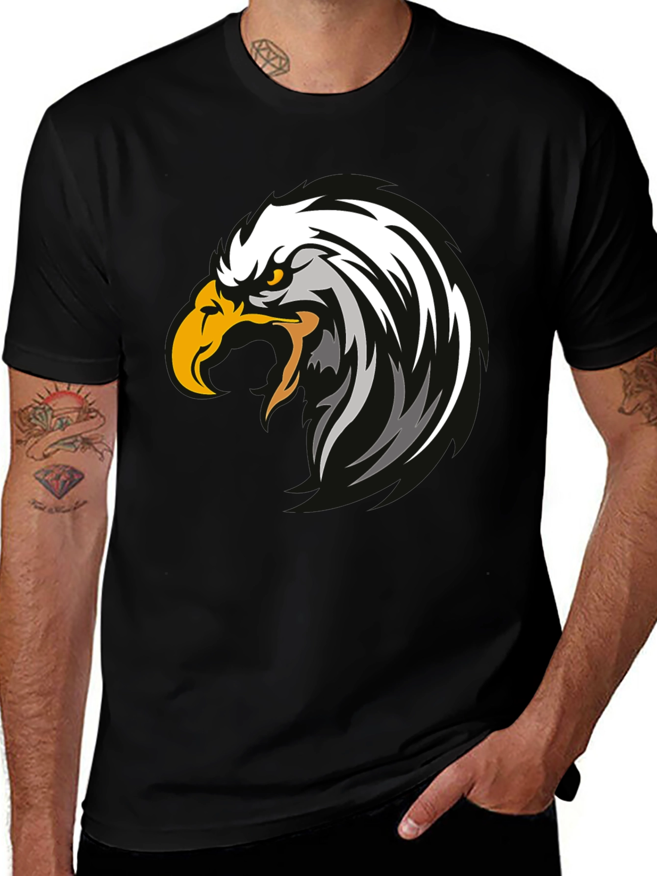 Eagle Graphic Black T-Shirt - Bold Design
