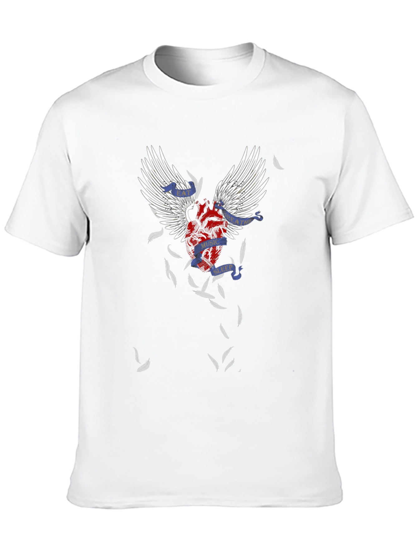 Winged Heart Graphic Tee - Music Sleep Breathe