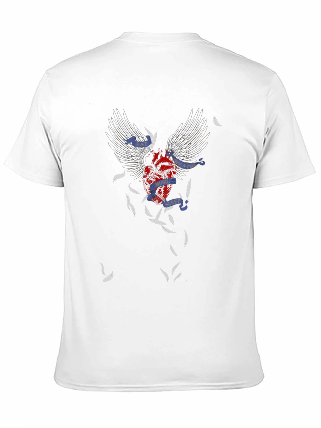 Winged Heart Graphic Tee - Music Sleep Breathe